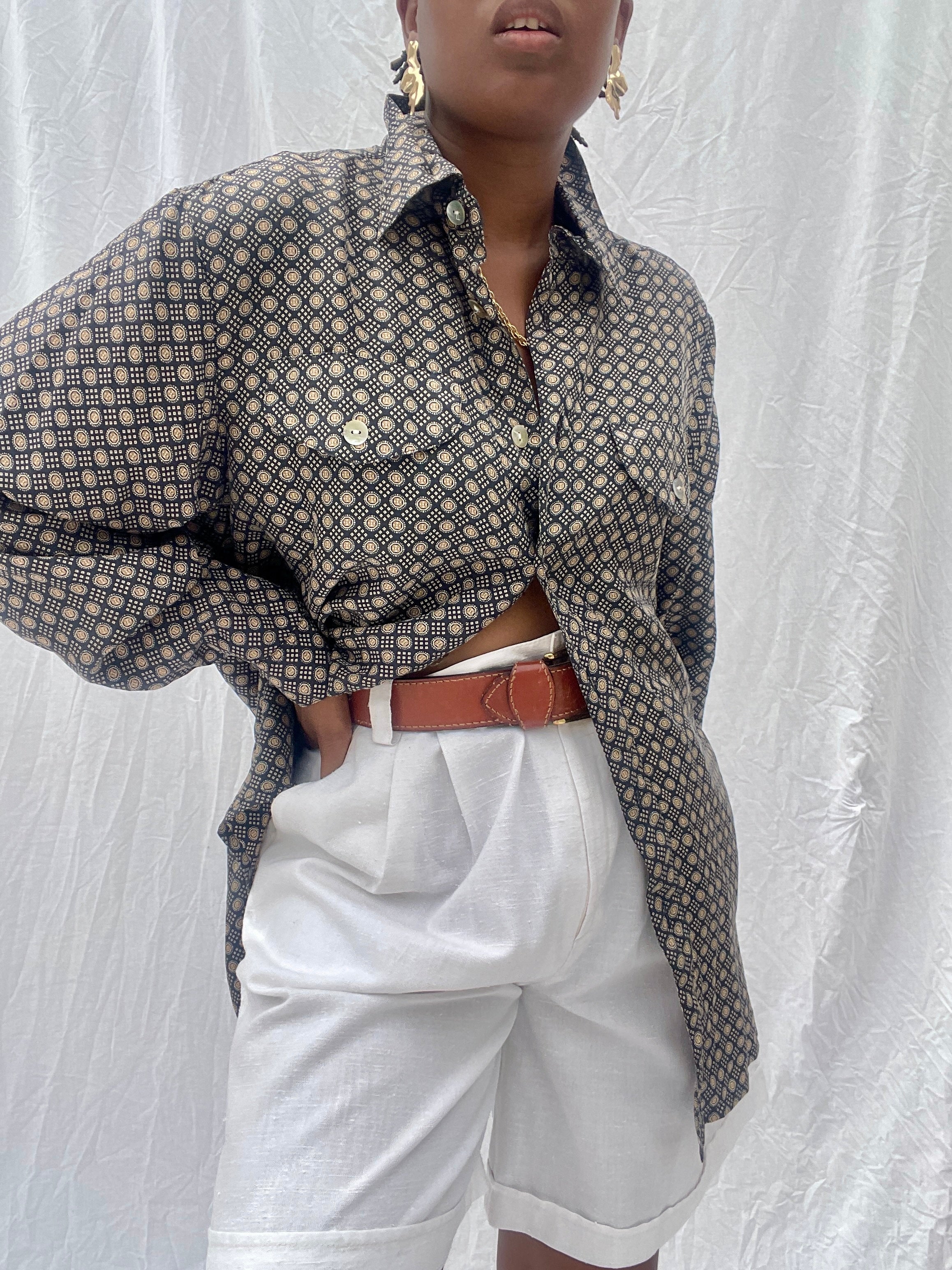 Camisa de seda vintage