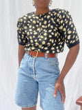Blusa preta flores