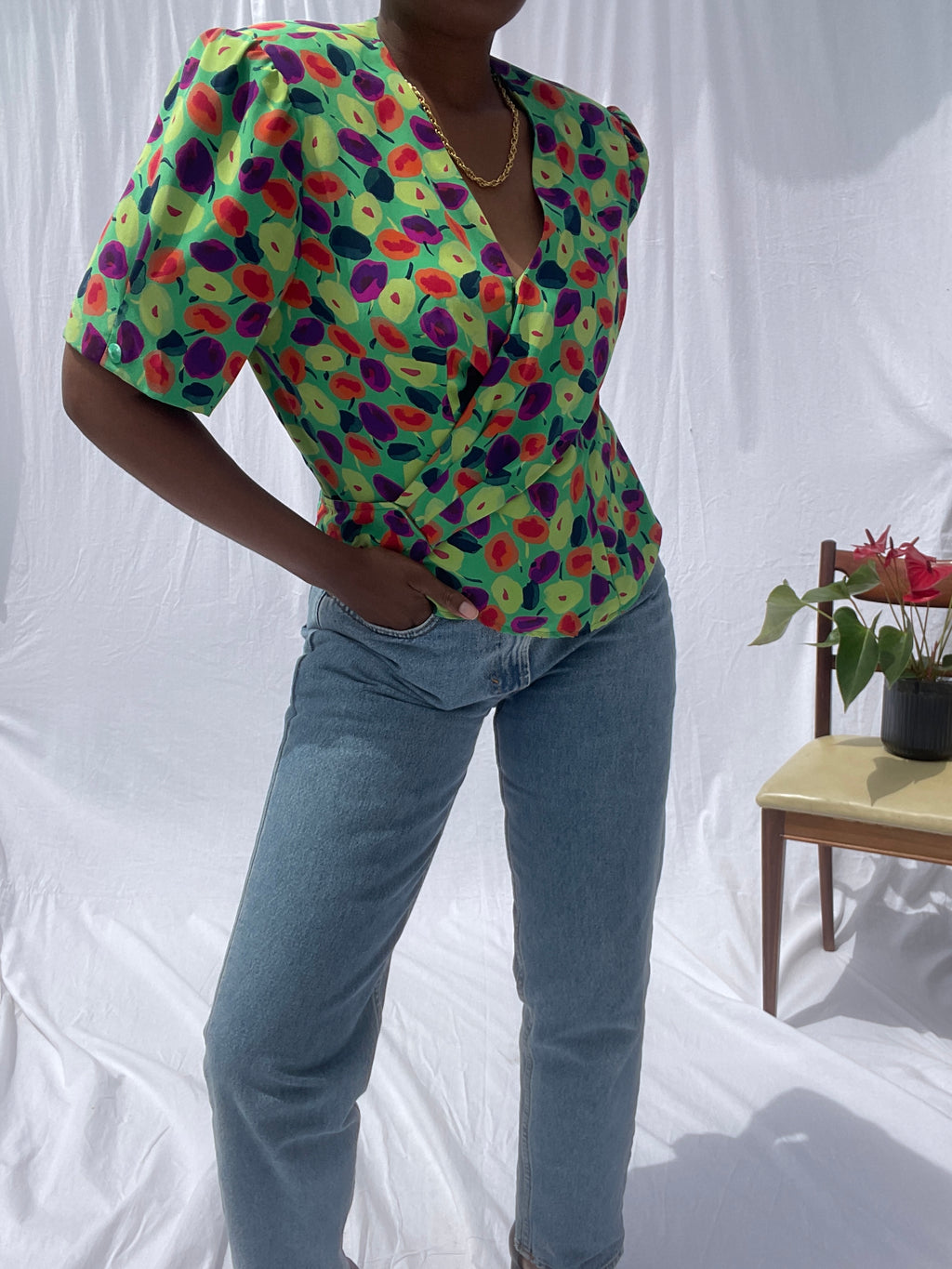 Blusa verde vintage