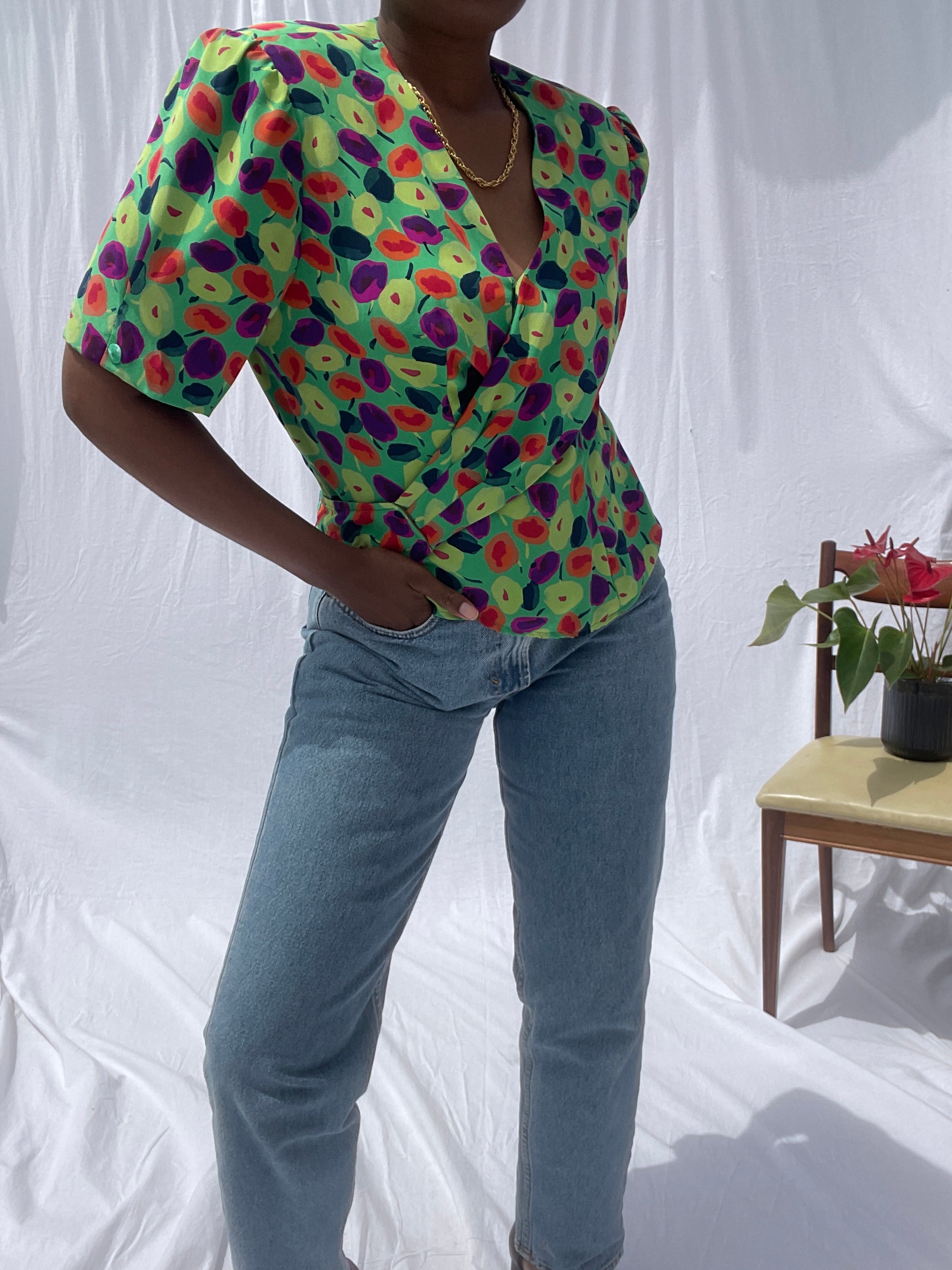 Blusa verde vintage