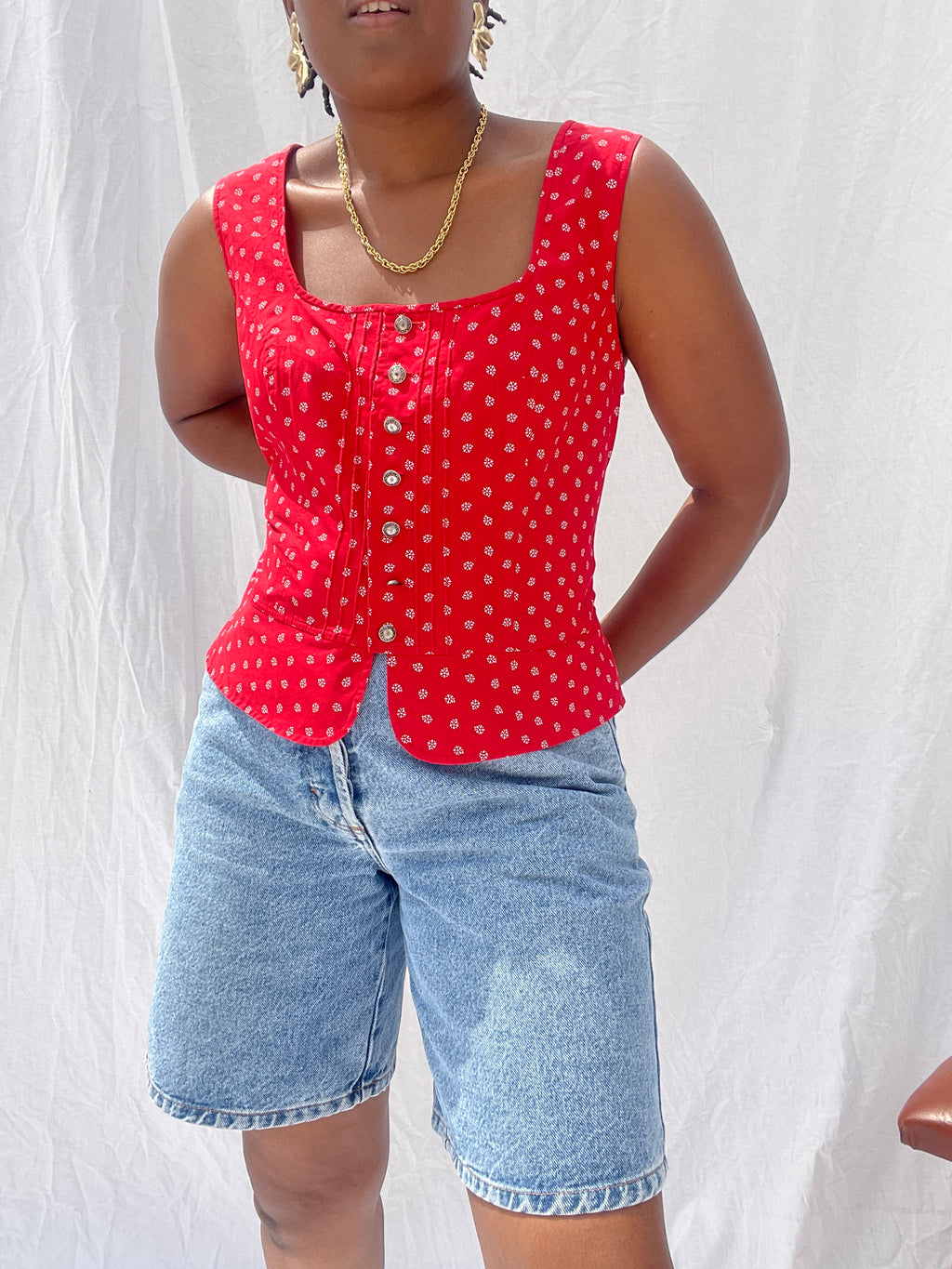 Top vermelho dirndl
