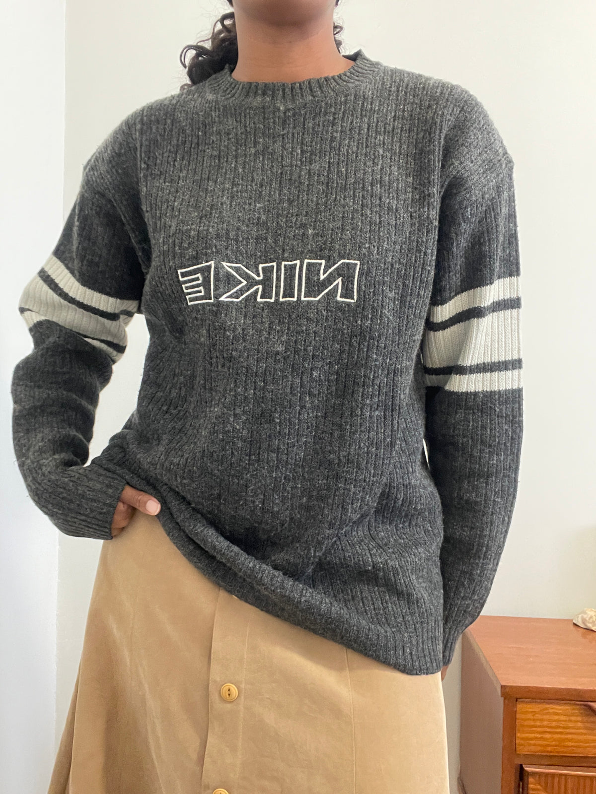 Sweater de Malha Nike Vintage Cinzenta