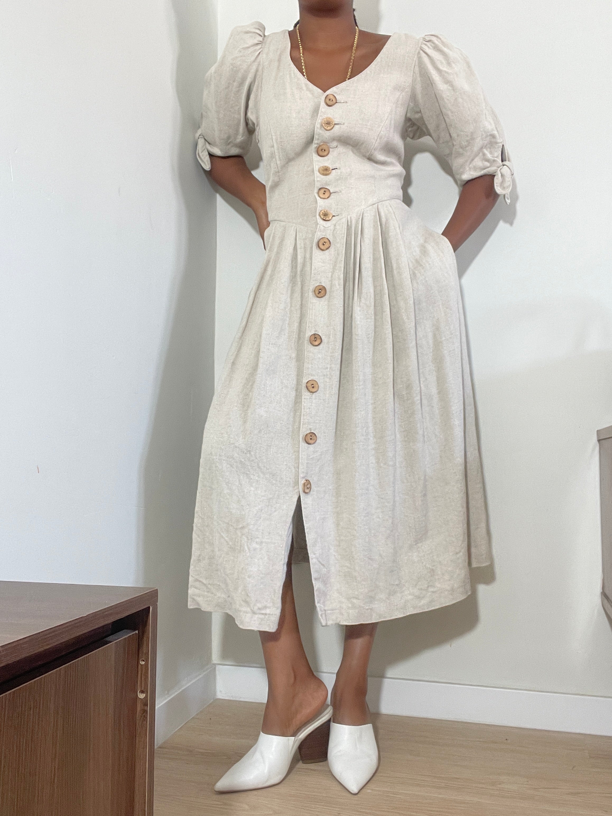 Vestido vintage bege
