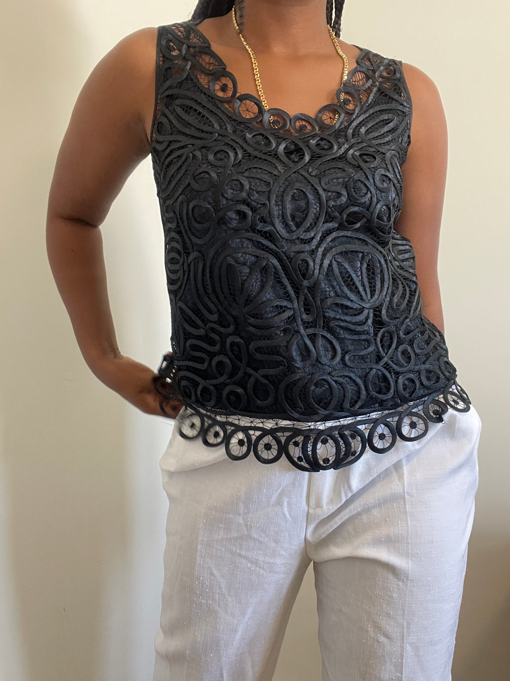 Top vintage feminino preto Firenze