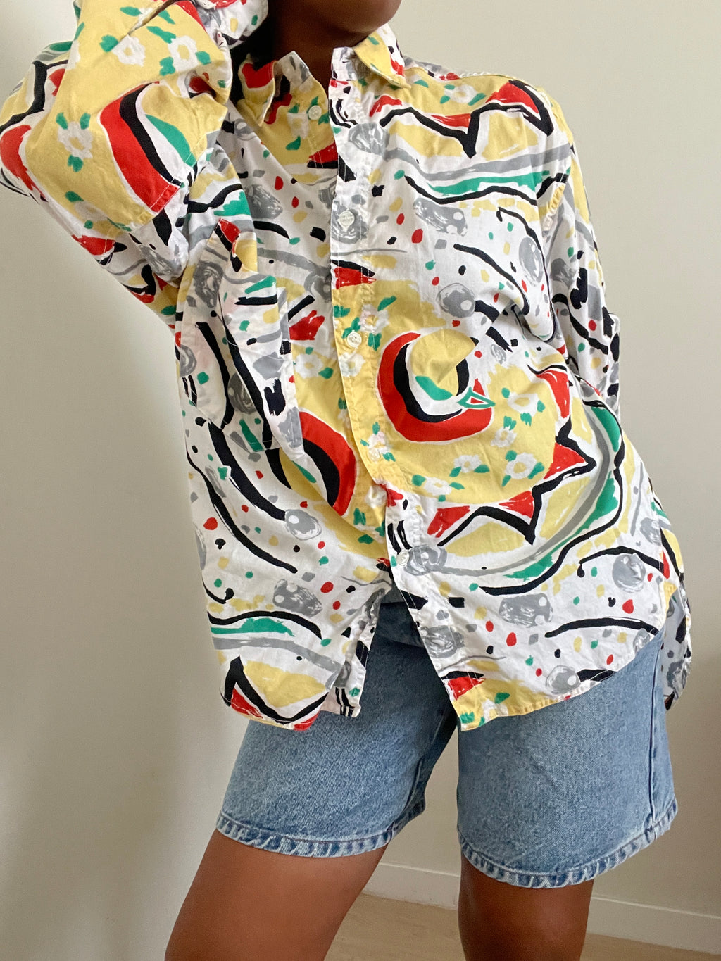 Camisa Oversized Retro Color Block – Estilo Anos 90