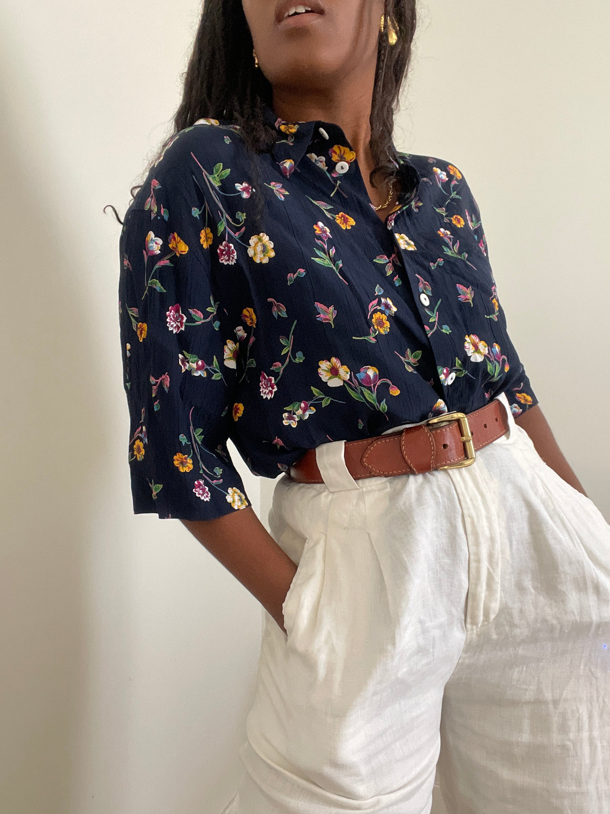 Camisa Vintage Floral Bianaca Anos 90
