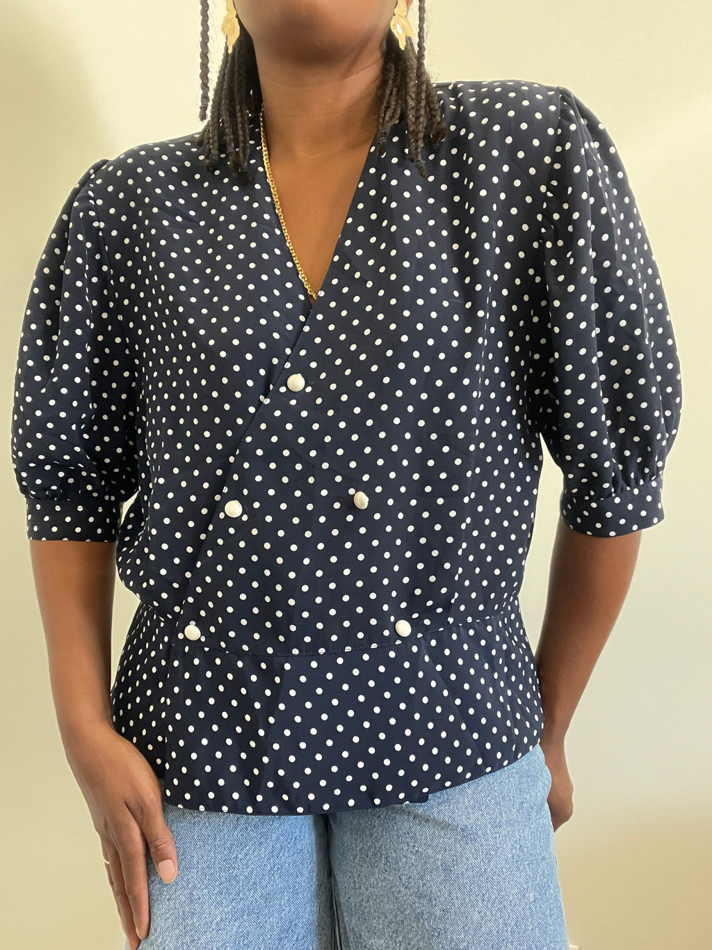 Blusa vintage polka dots