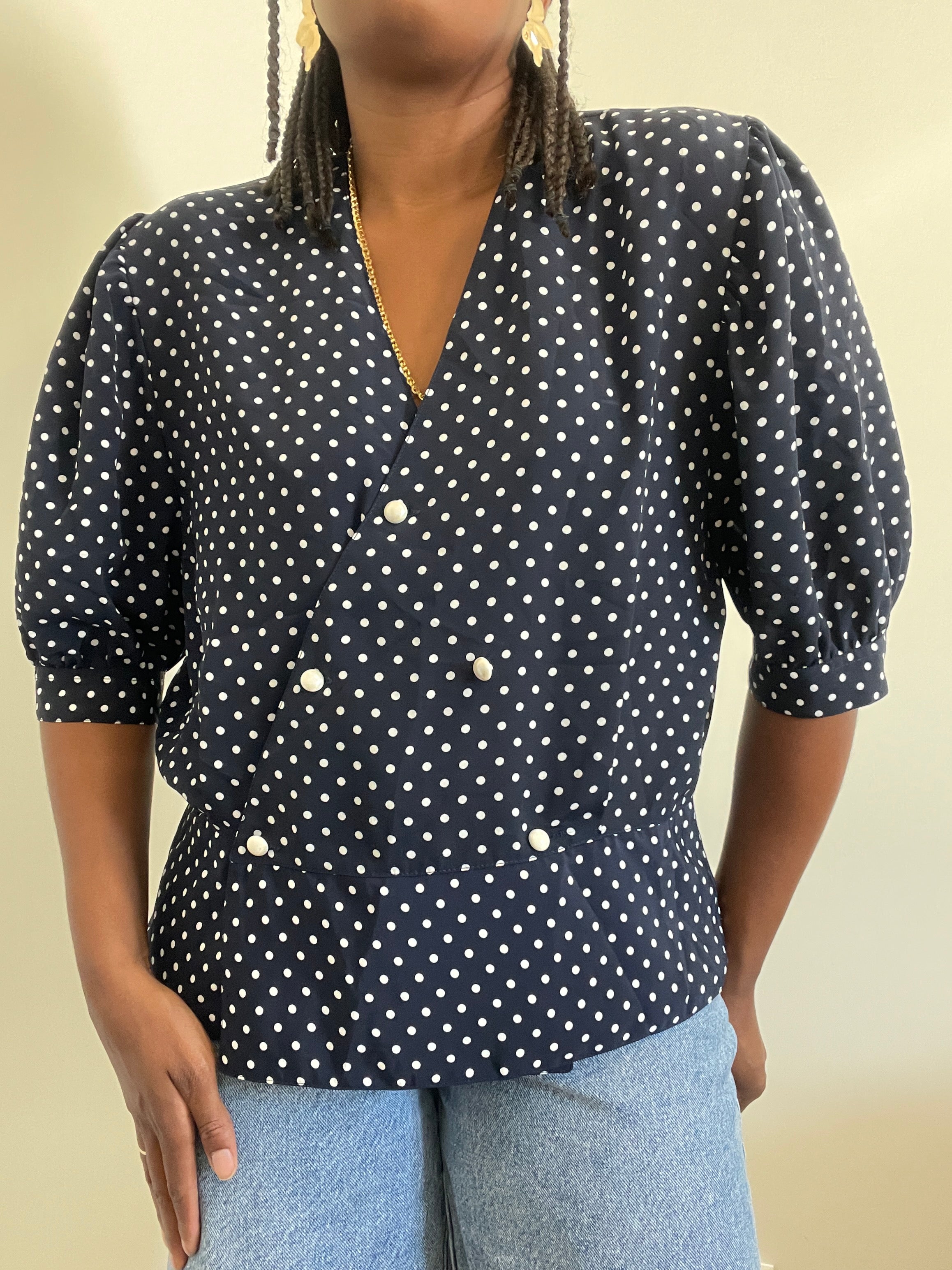 Blusa vintage polka dots