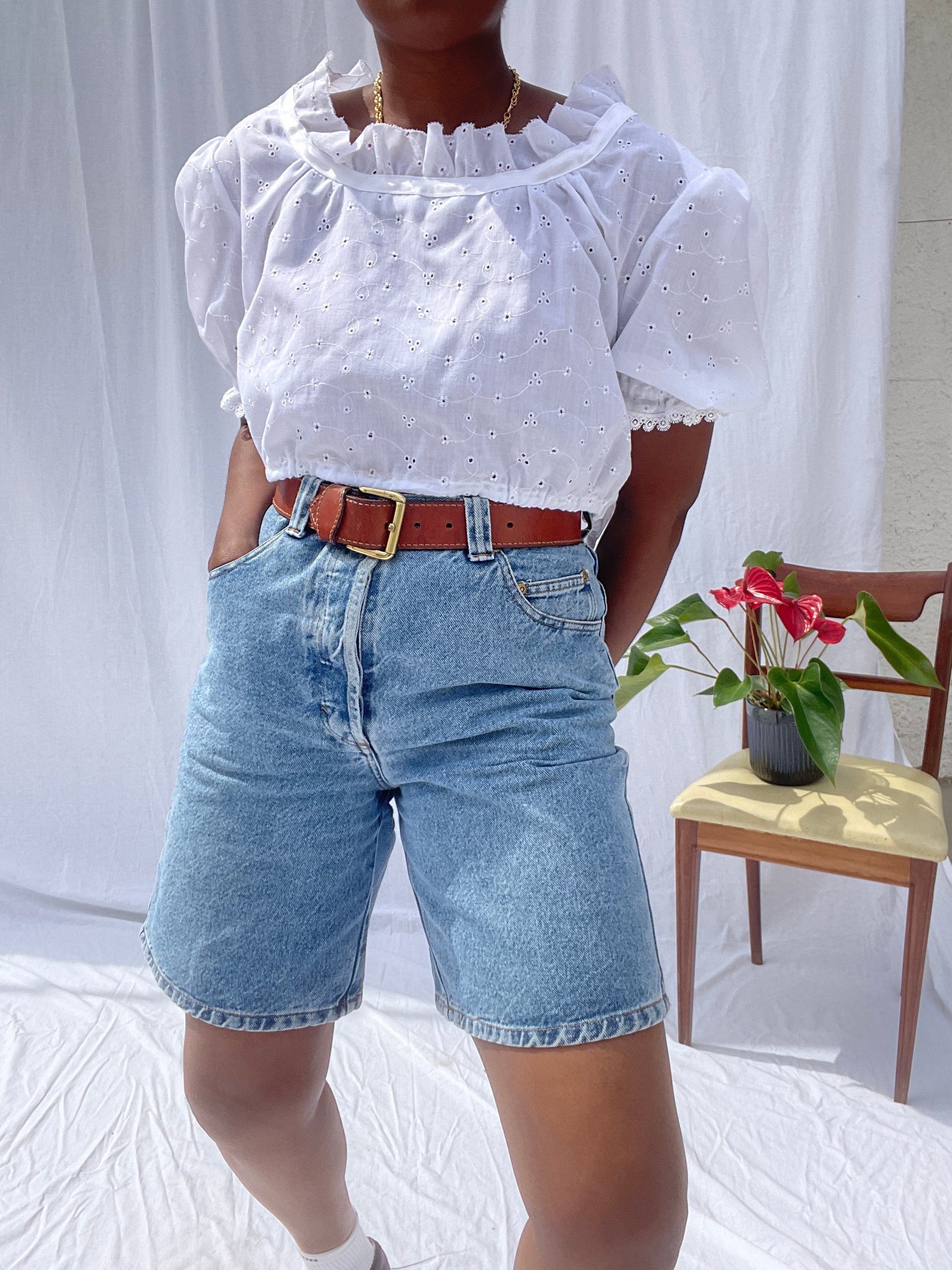 Top branco mini gola
