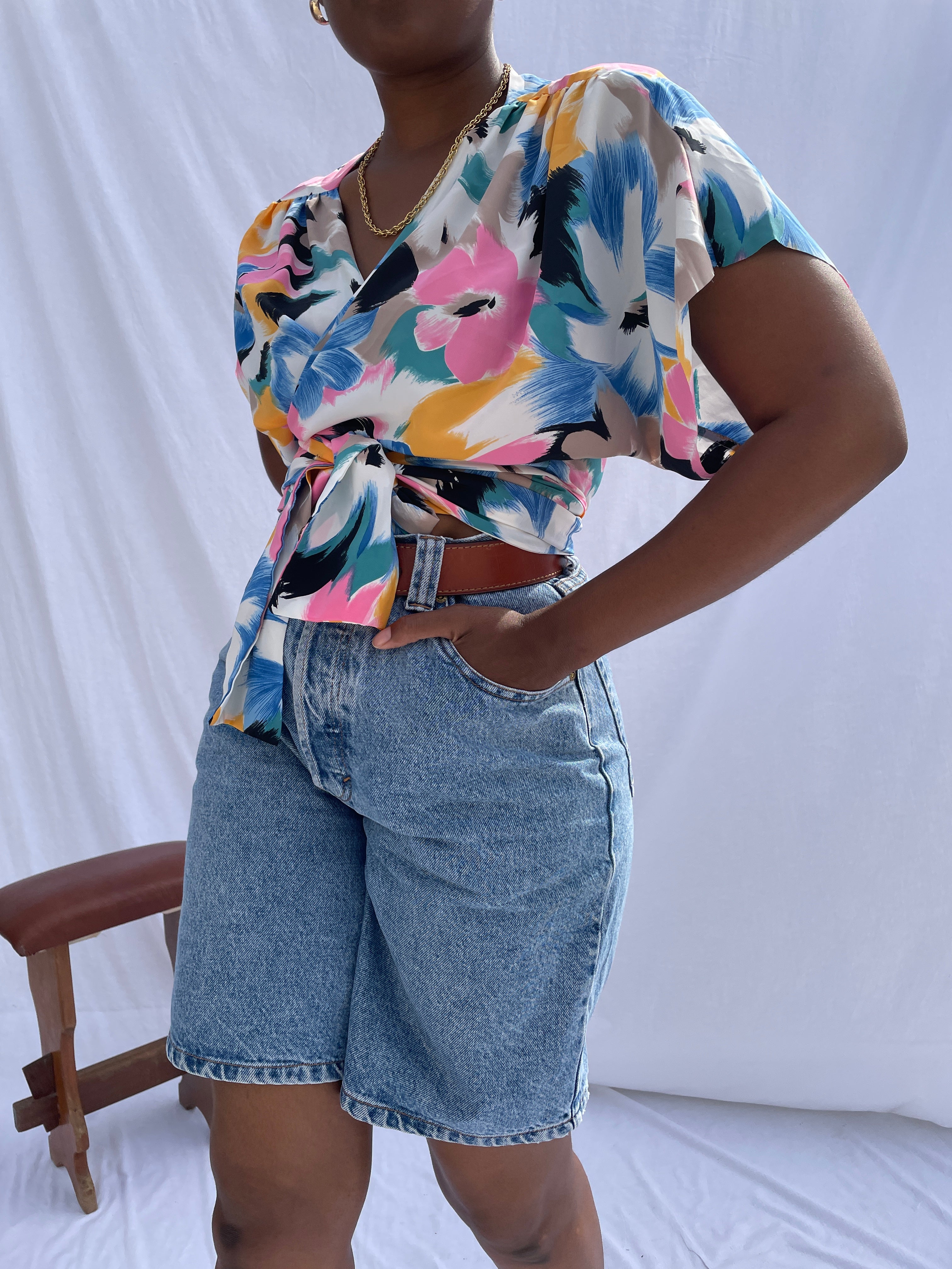 Top vintage colorido