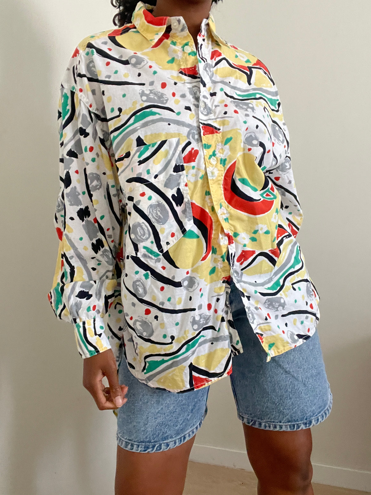 Camisa Oversized Retro Color Block – Estilo Anos 90