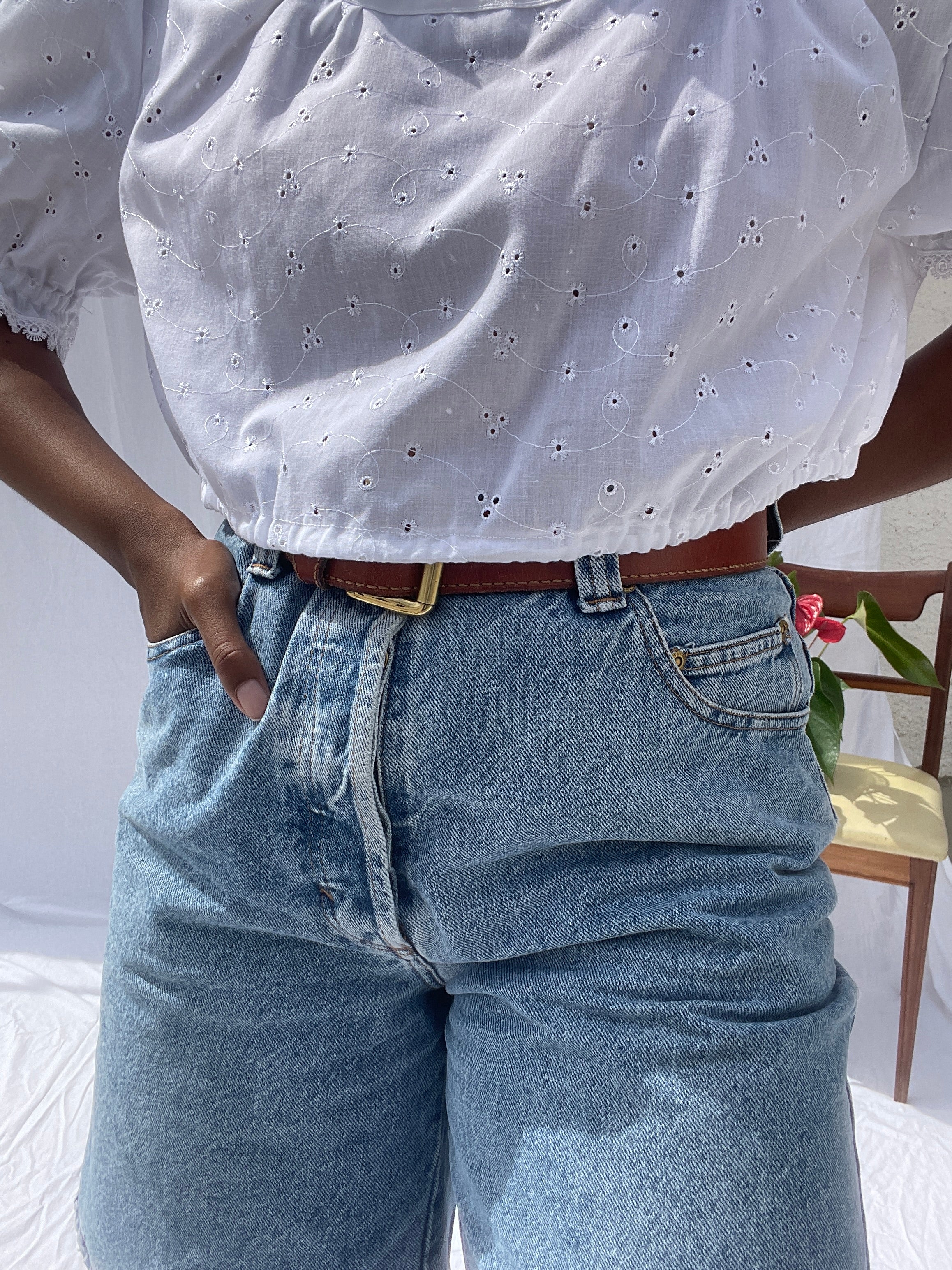 Top branco mini gola