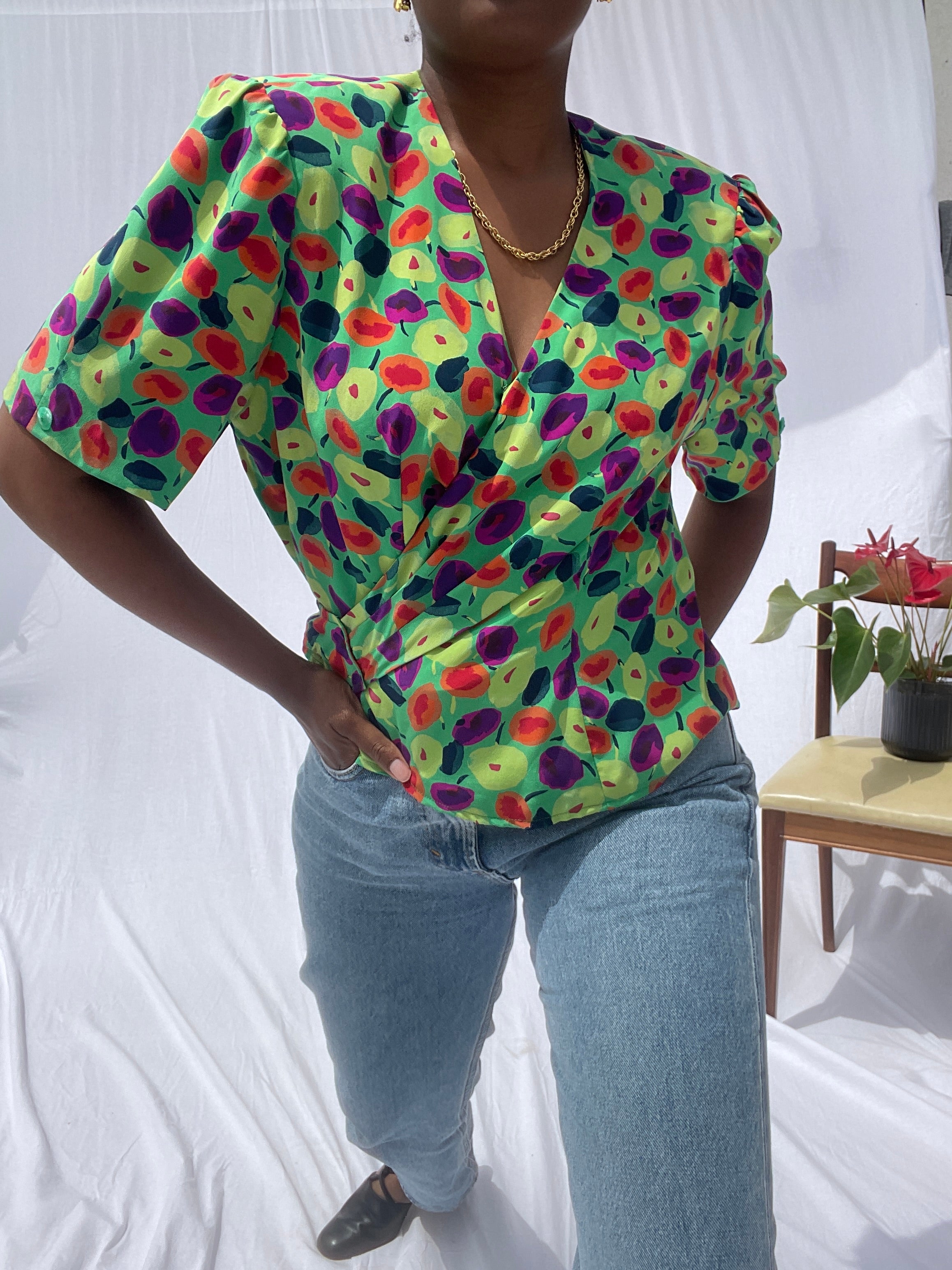 Blusa verde vintage