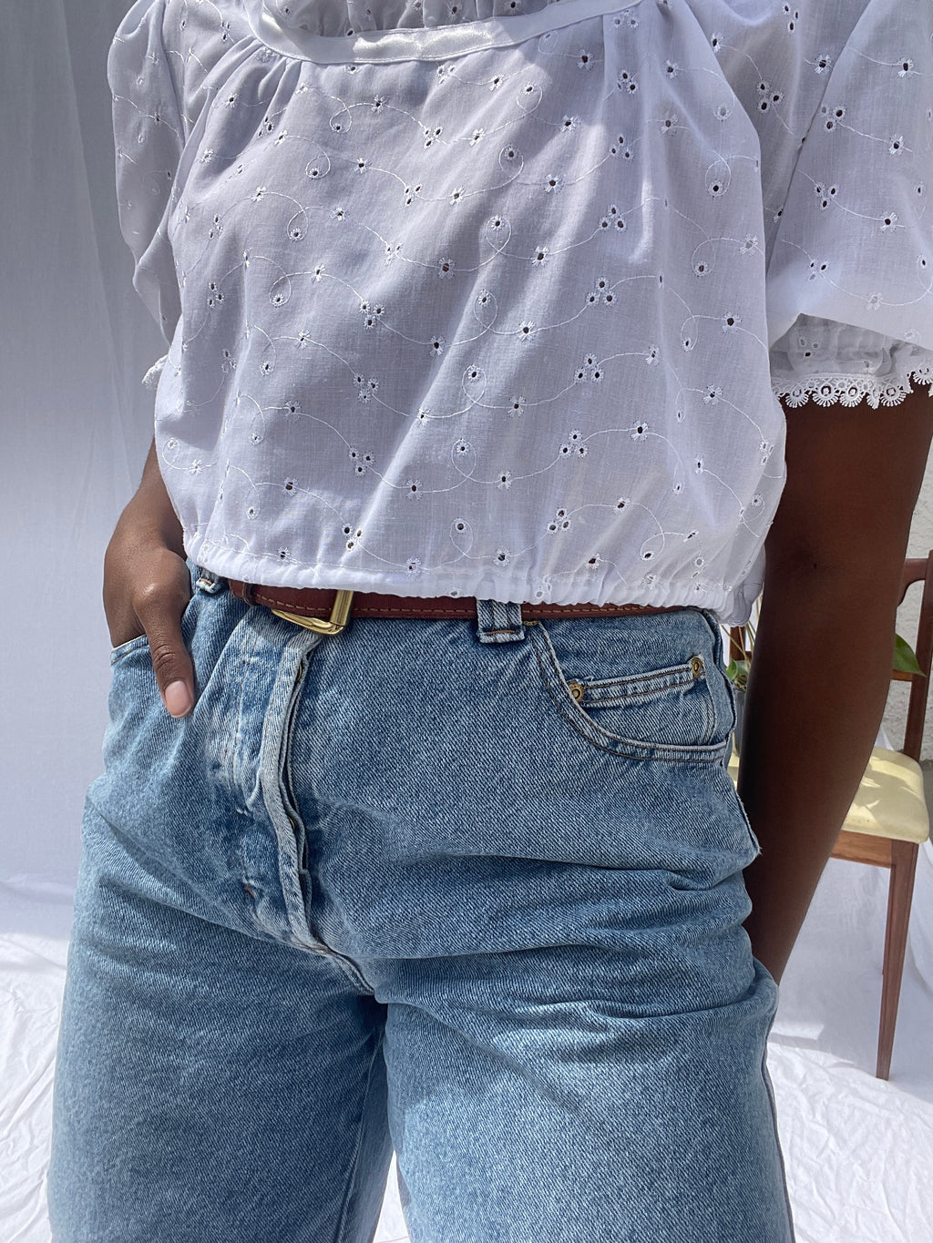 Top branco mini gola