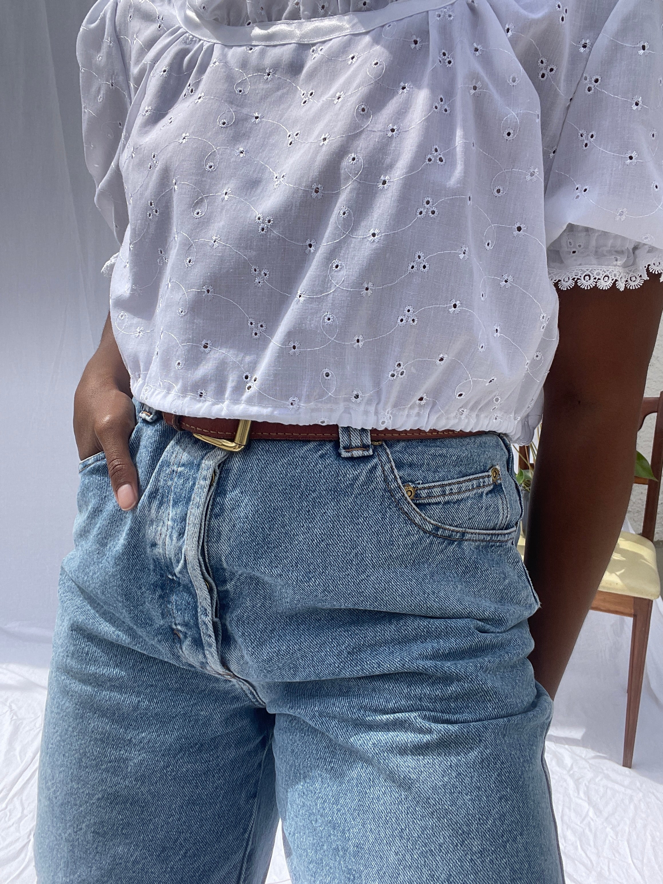 Top branco mini gola
