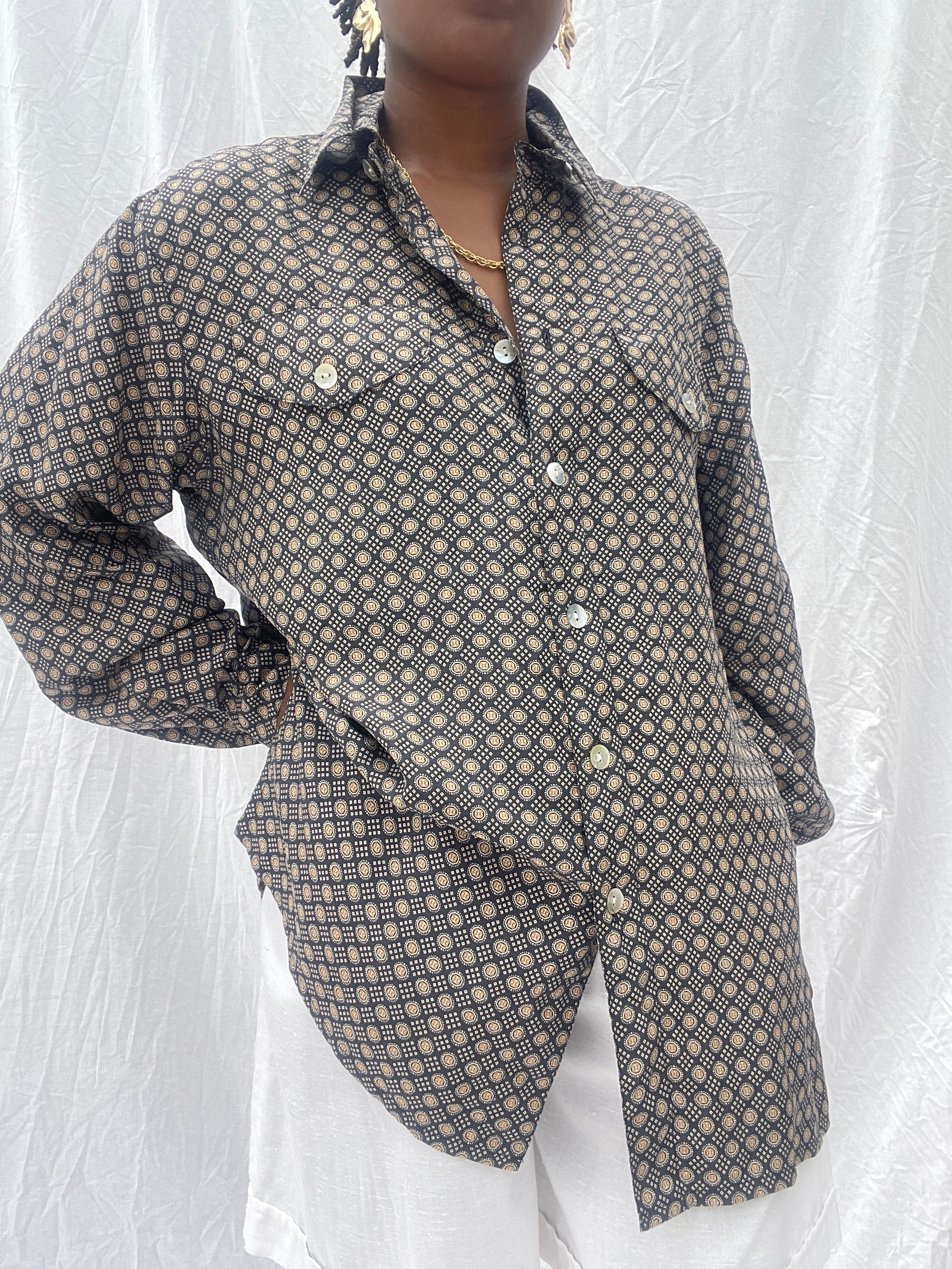 Camisa de seda vintage