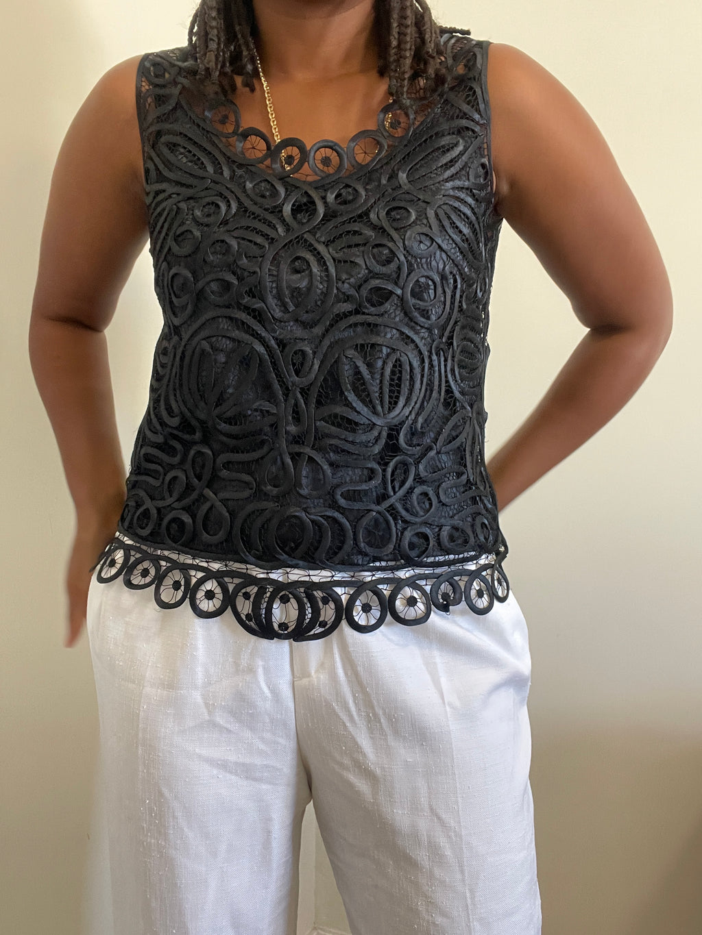 Top vintage feminino preto Firenze