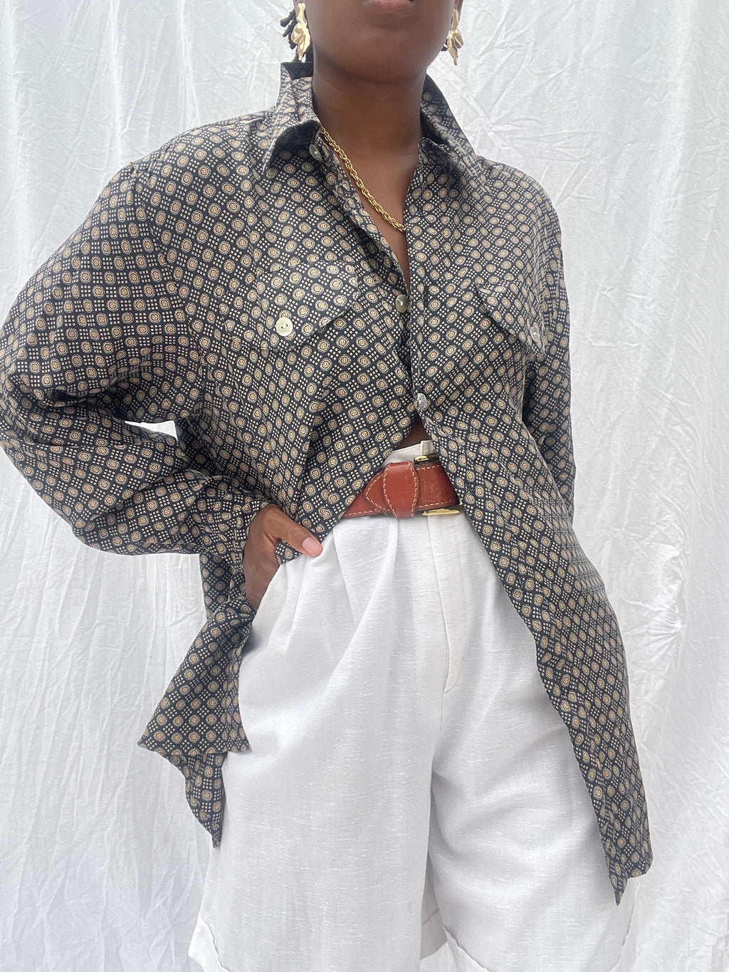Camisa de seda vintage