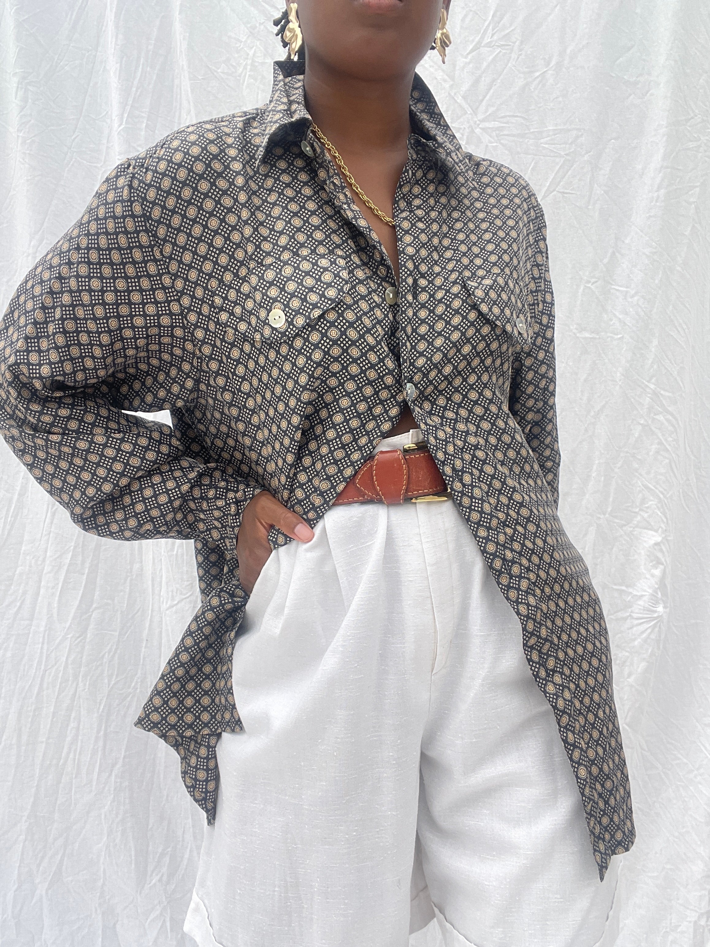 Camisa de seda vintage
