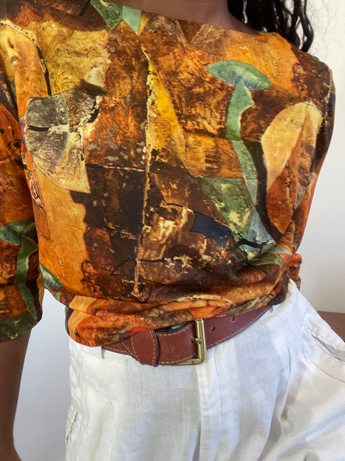 Blusa vintage padrão Abstrato Artístico