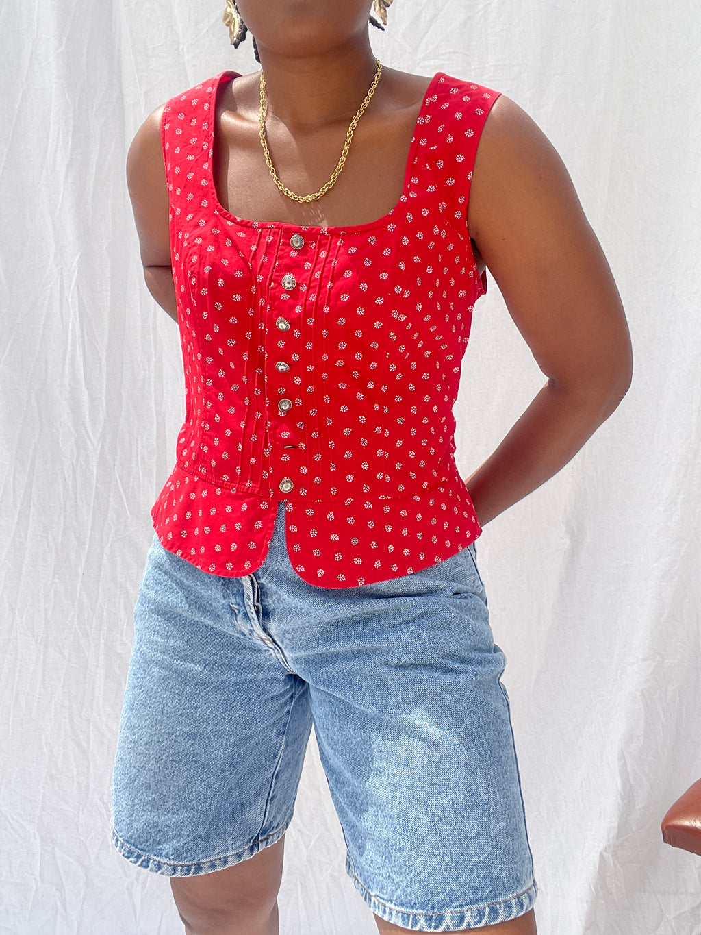 Top vermelho dirndl