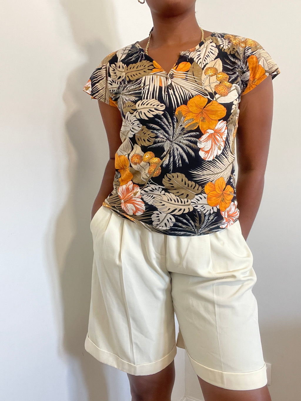 Blusa vintage tropical