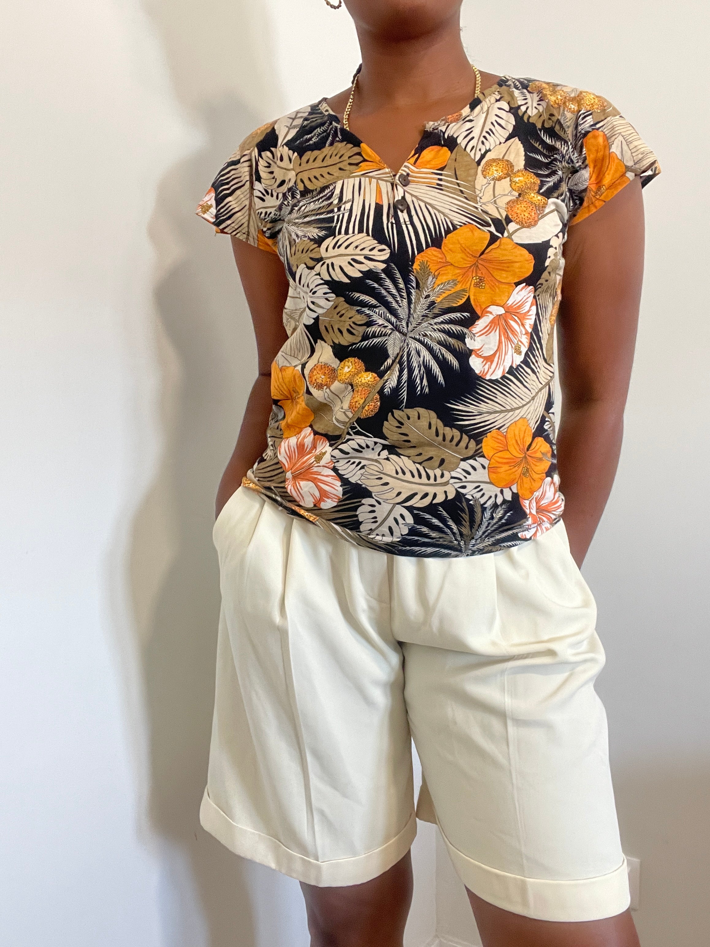 Blusa vintage tropical