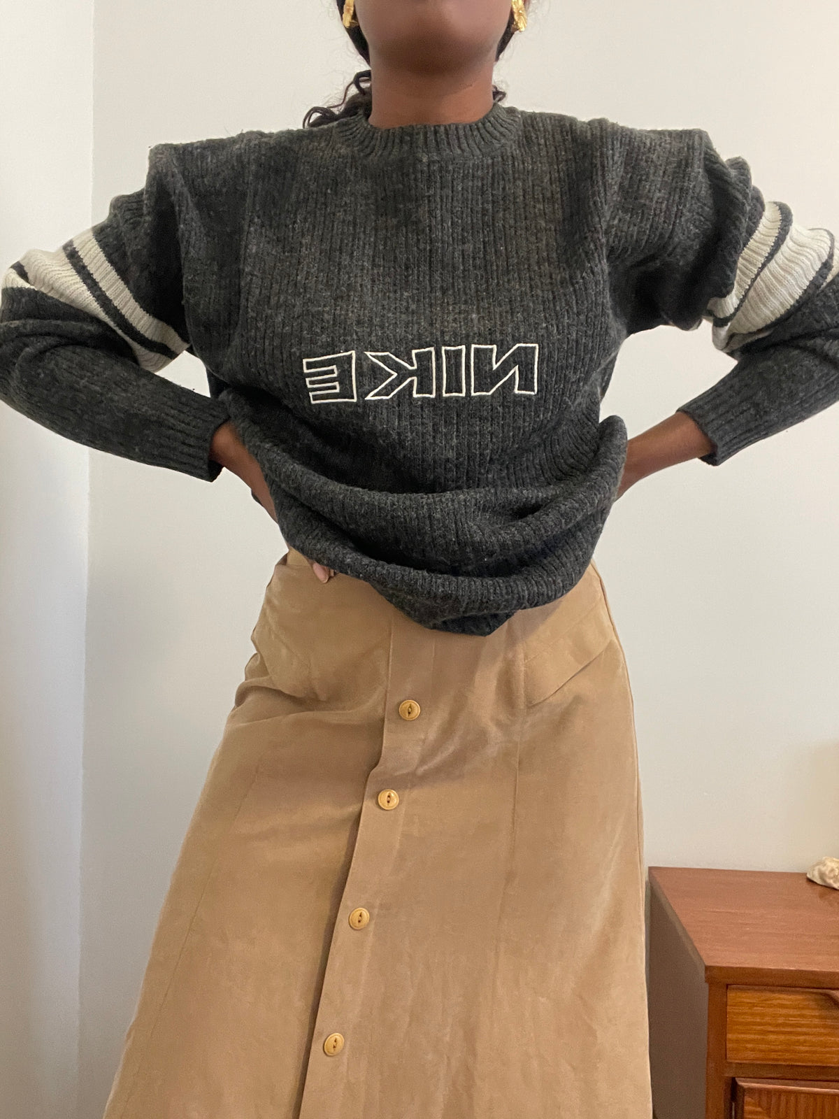 Sweater de Malha Nike Vintage Cinzenta