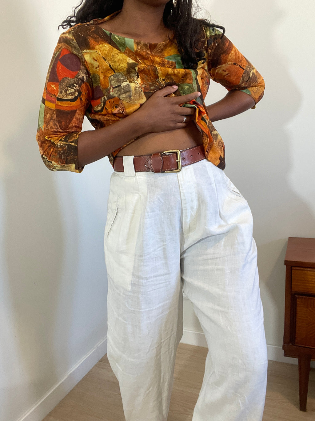 Blusa vintage padrão Abstrato Artístico
