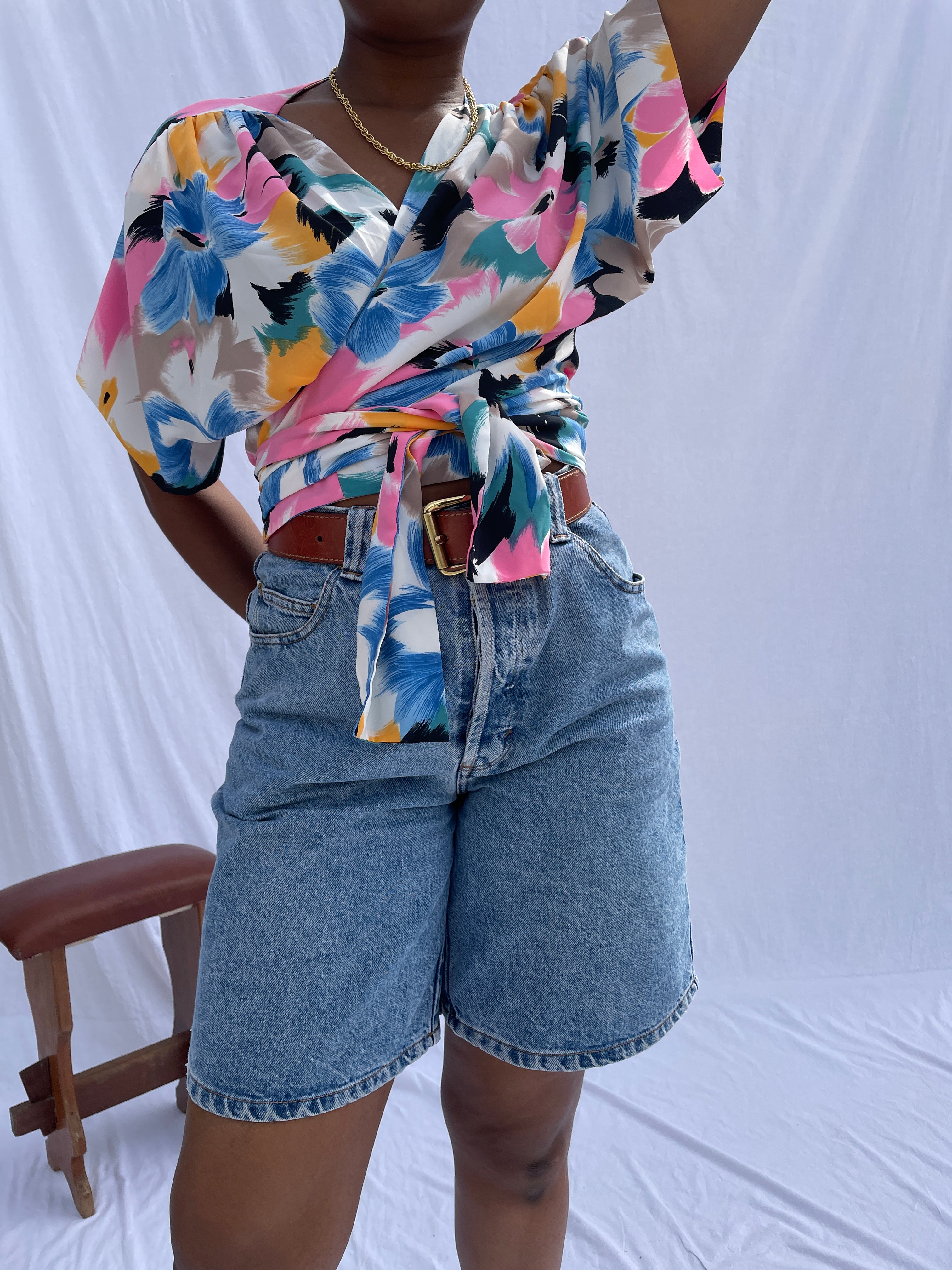 Top vintage colorido