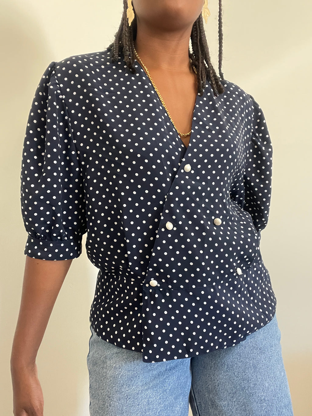 Blusa vintage polka dots