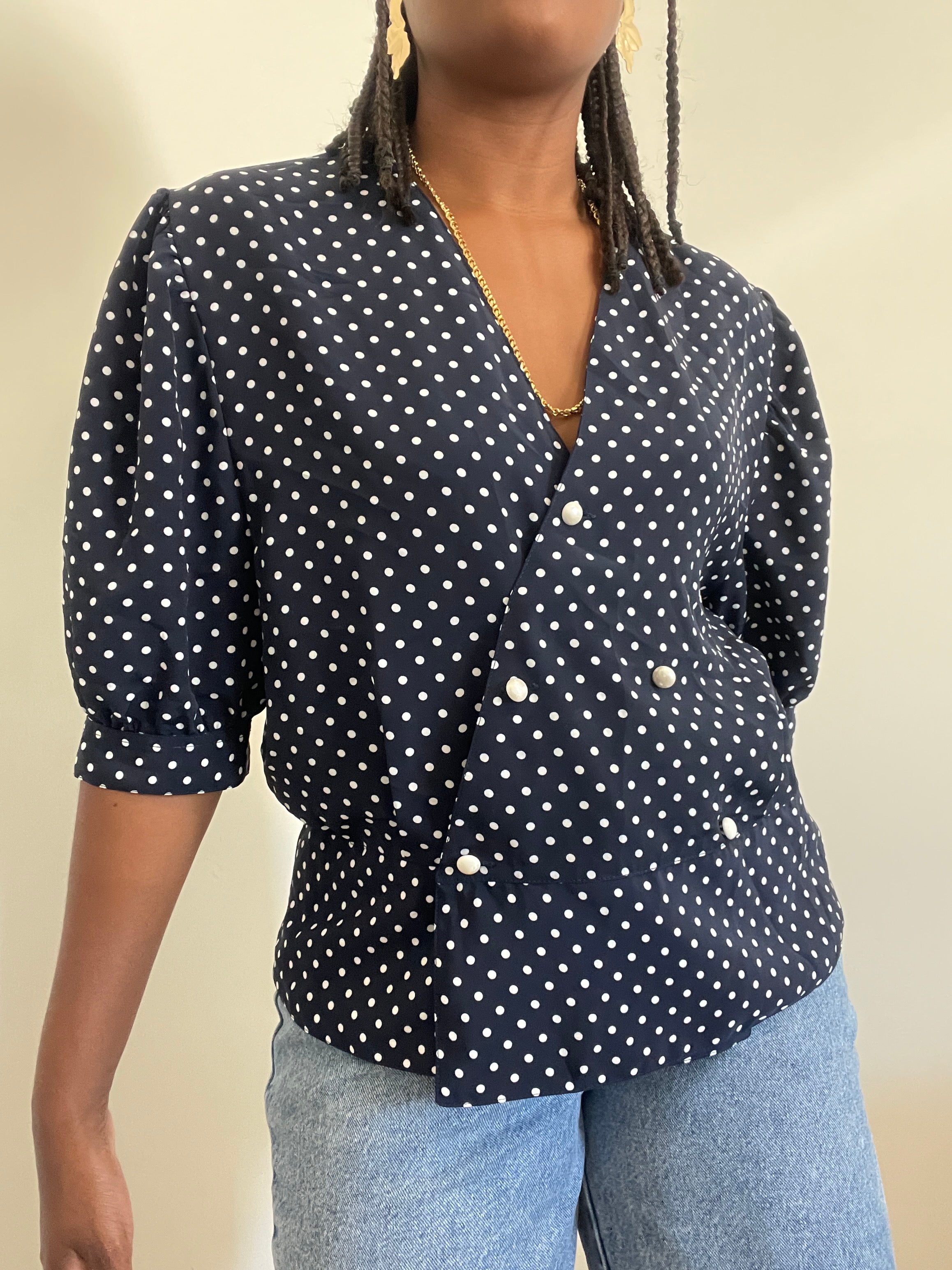 Blusa vintage polka dots