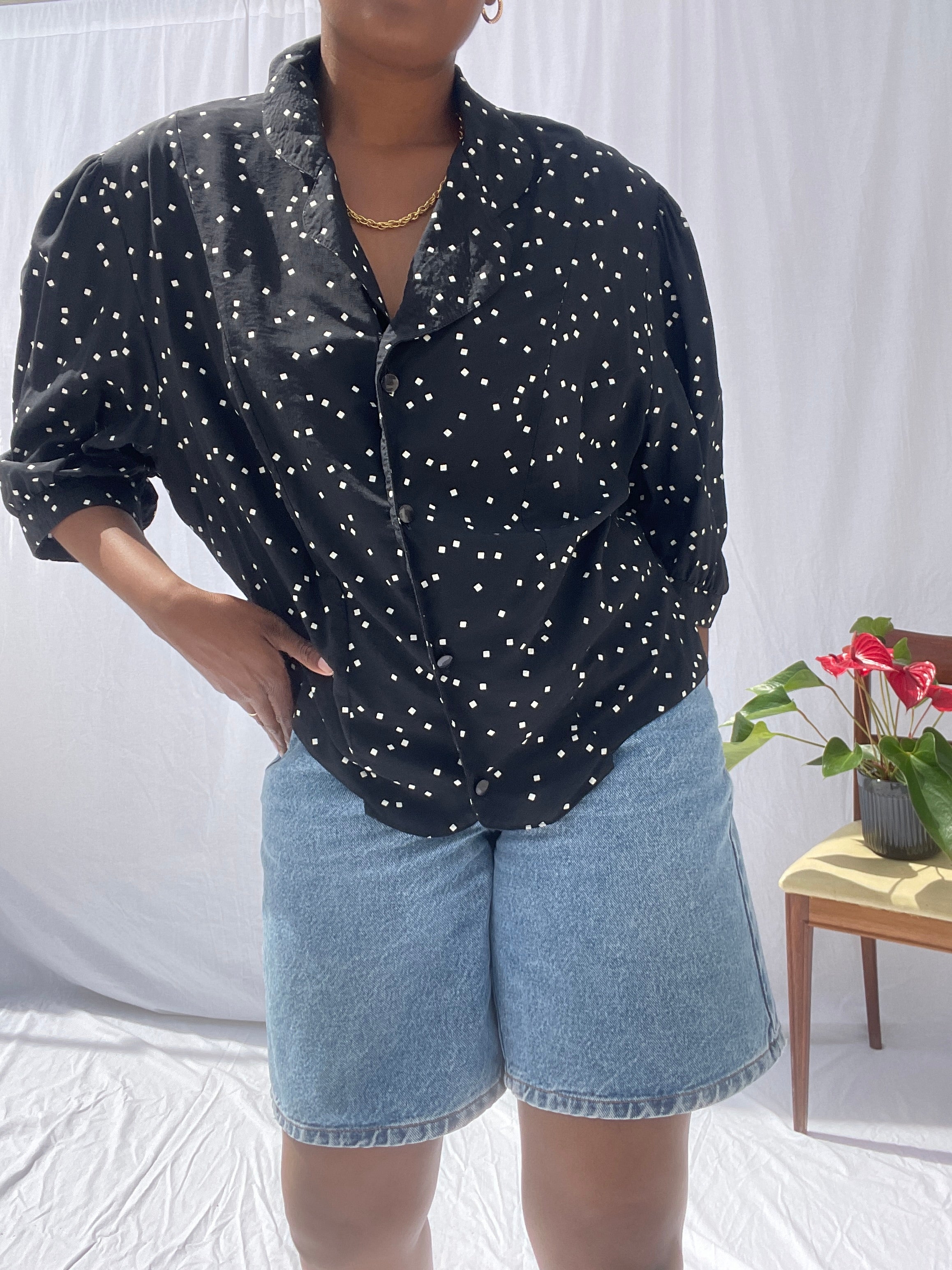 Camisa vintage quadrados