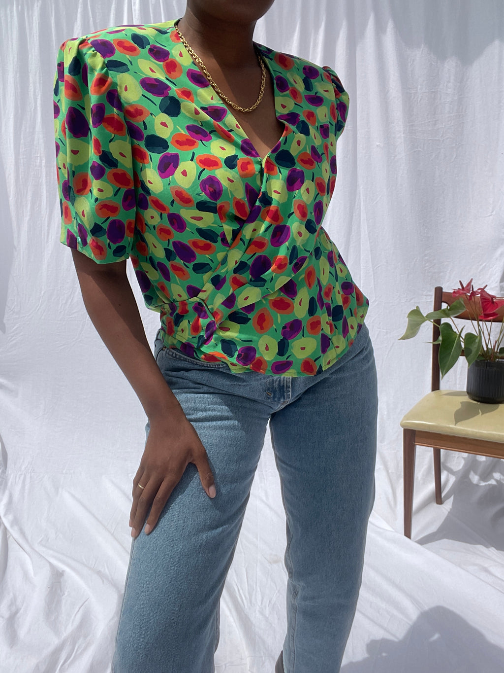 Blusa verde vintage