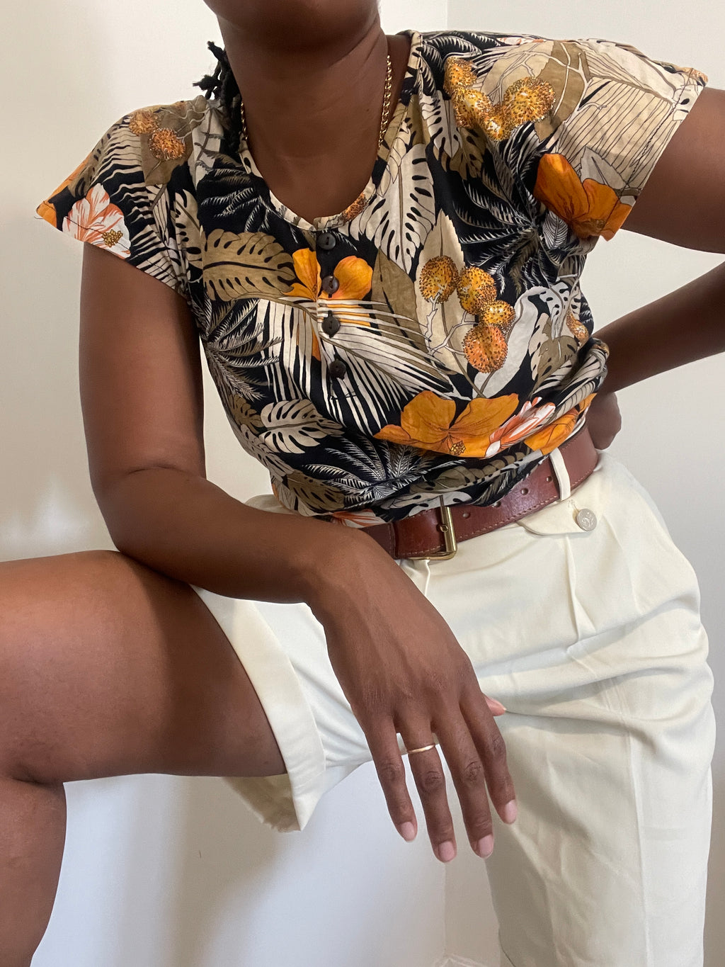Blusa vintage tropical