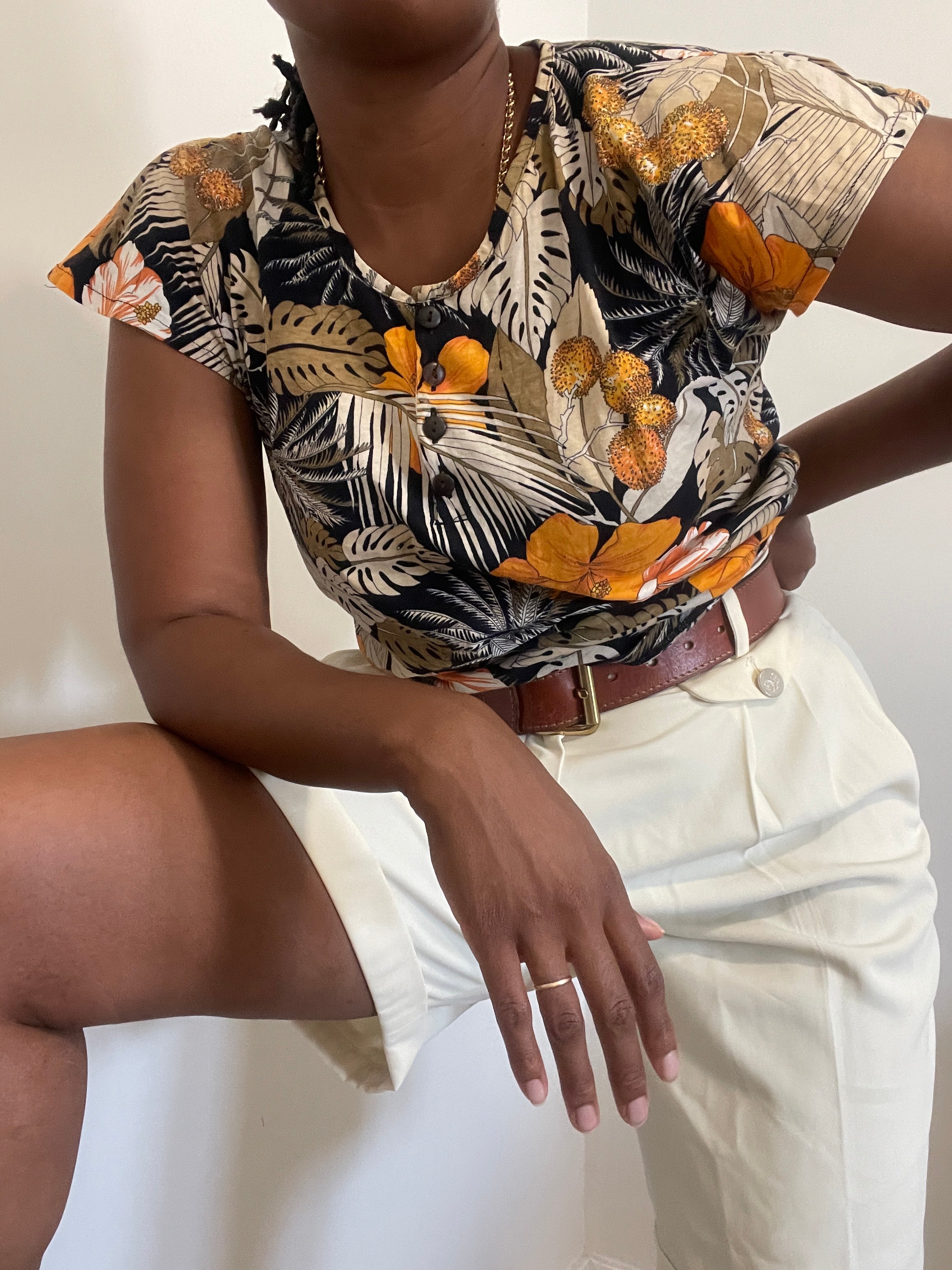 Blusa vintage tropical