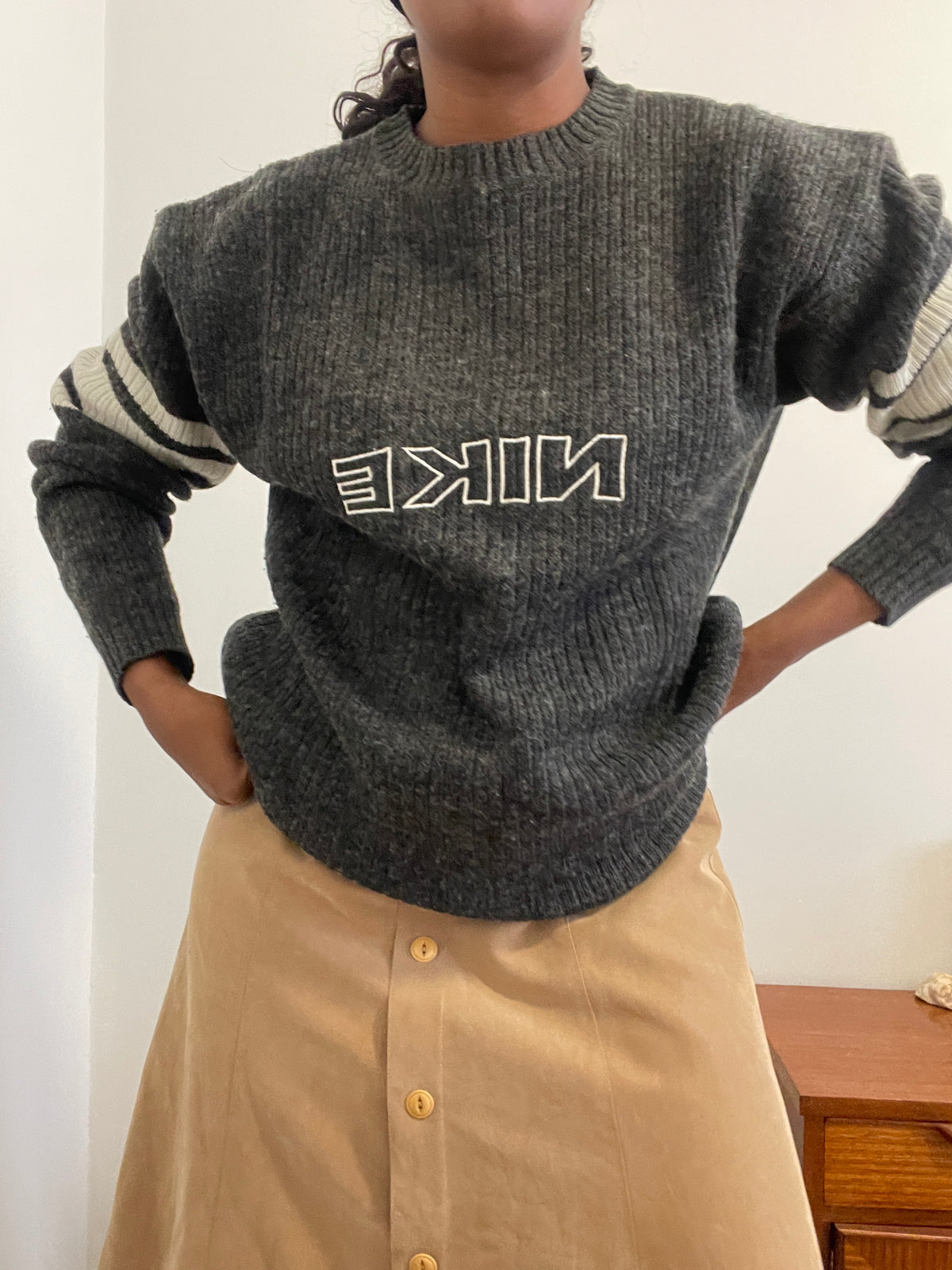 Sweater de Malha Nike Vintage Cinzenta