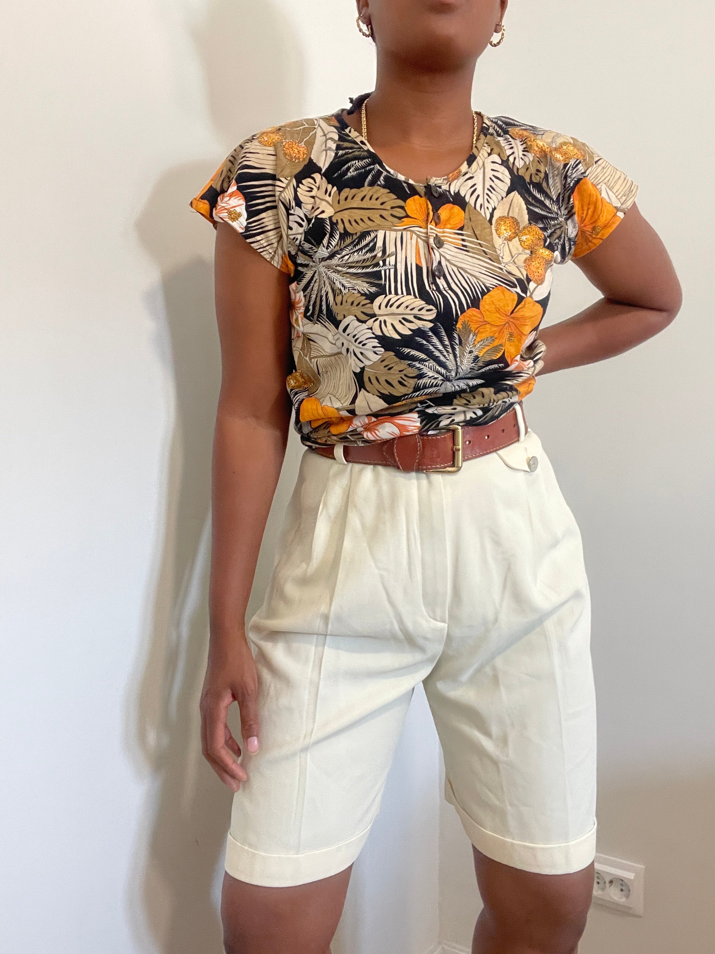 Blusa vintage tropical