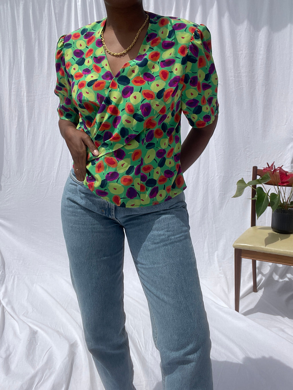 Blusa verde vintage