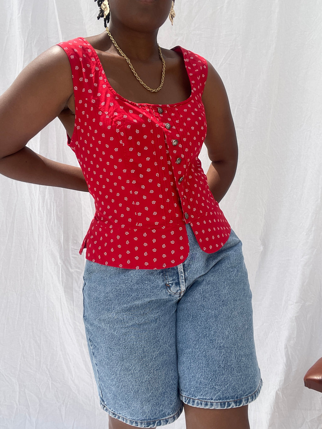 Top vermelho dirndl