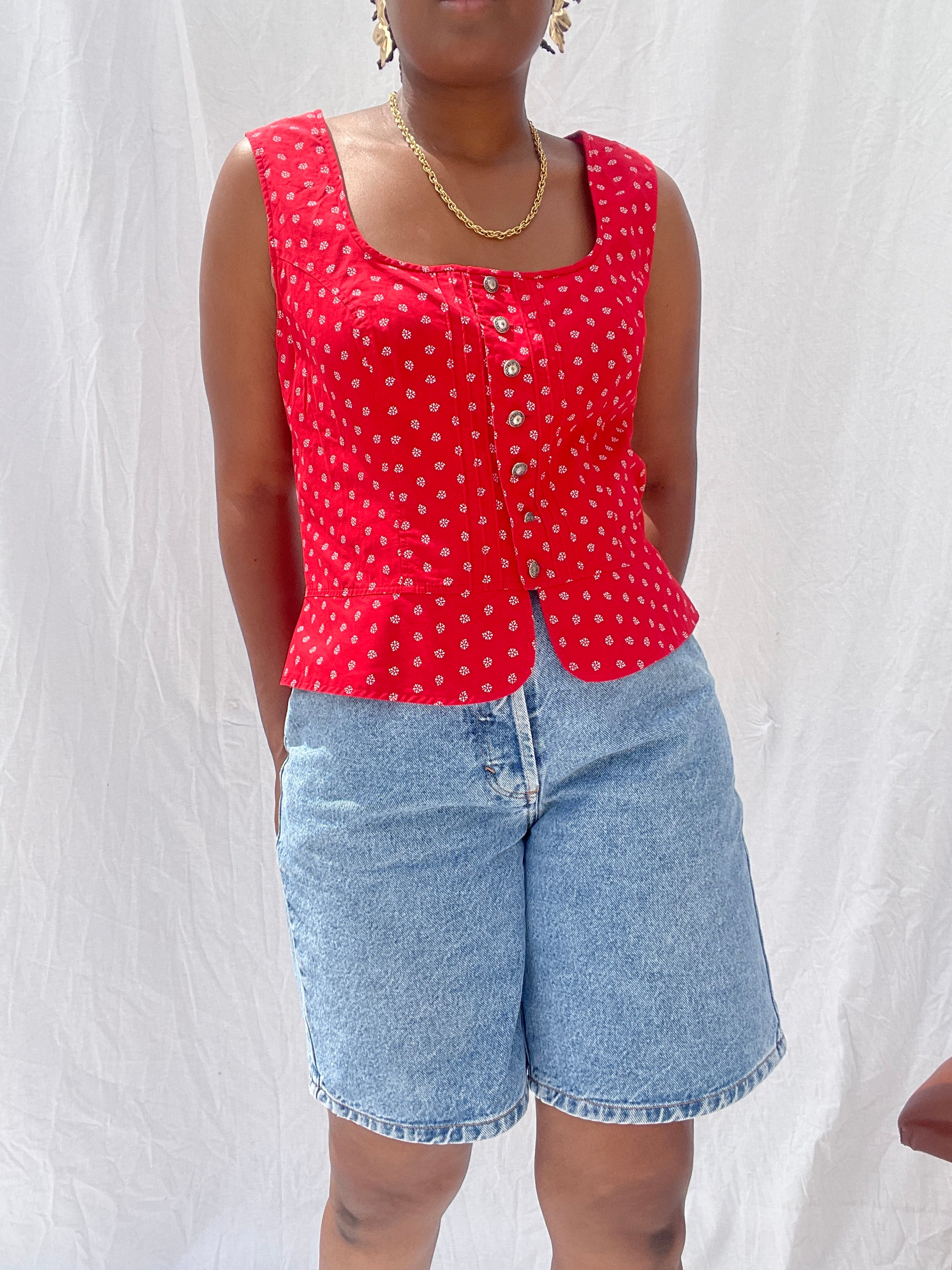 Top vermelho dirndl