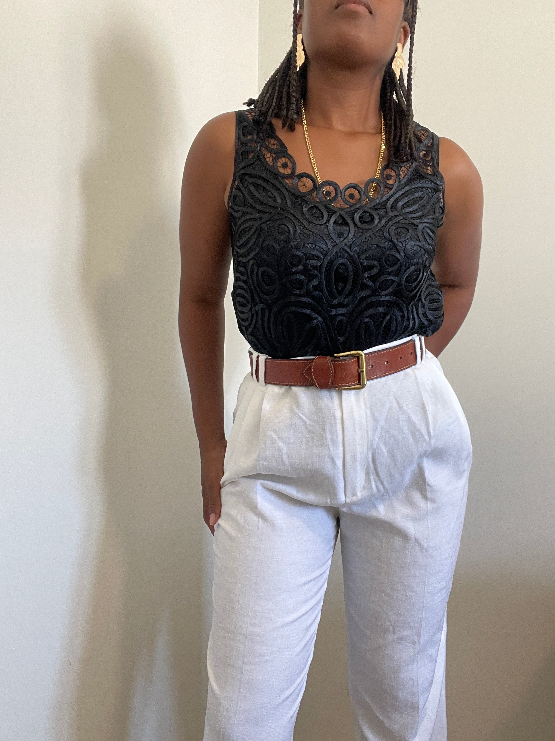 Top vintage feminino preto Firenze
