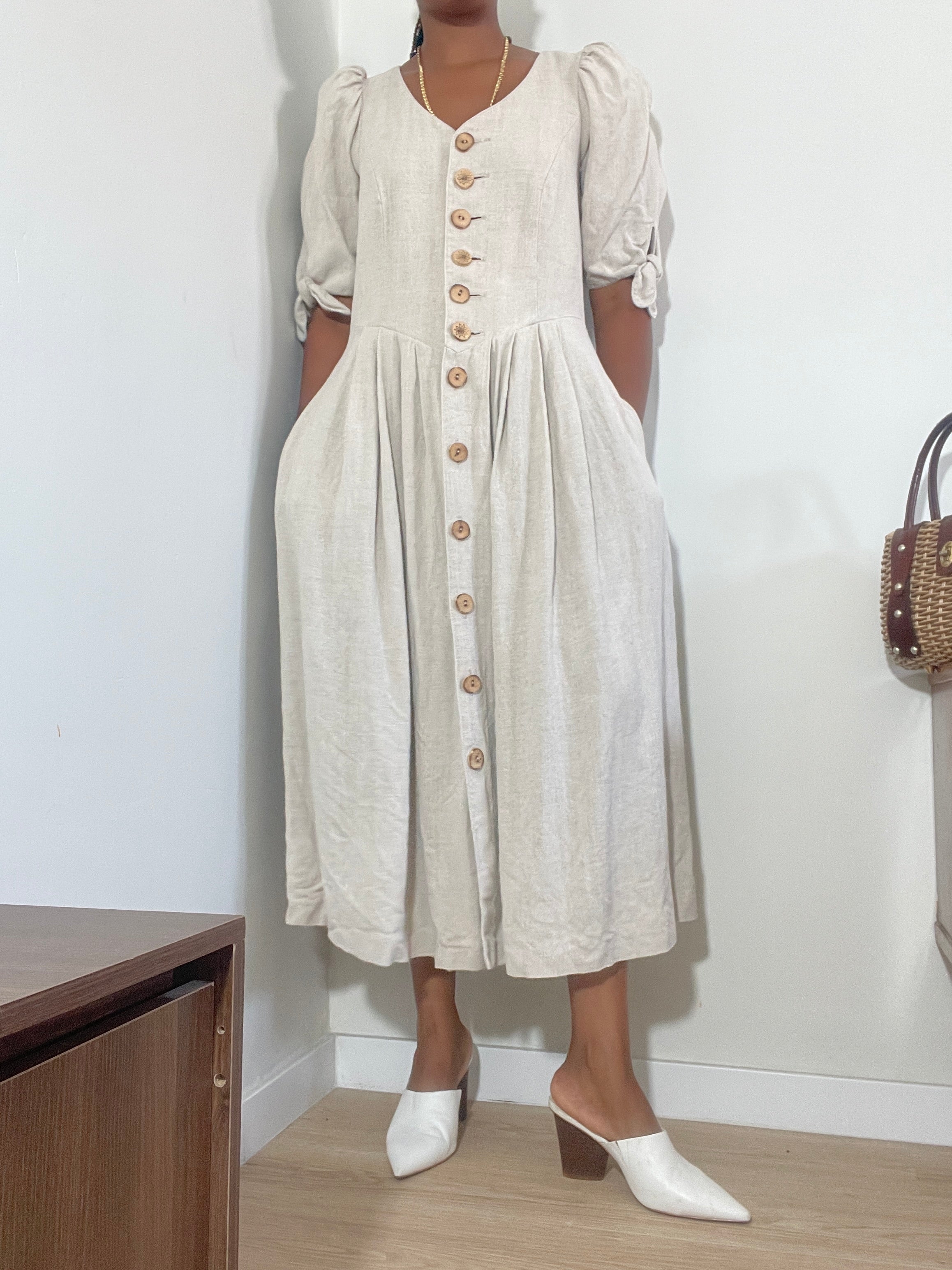 Vestido vintage bege