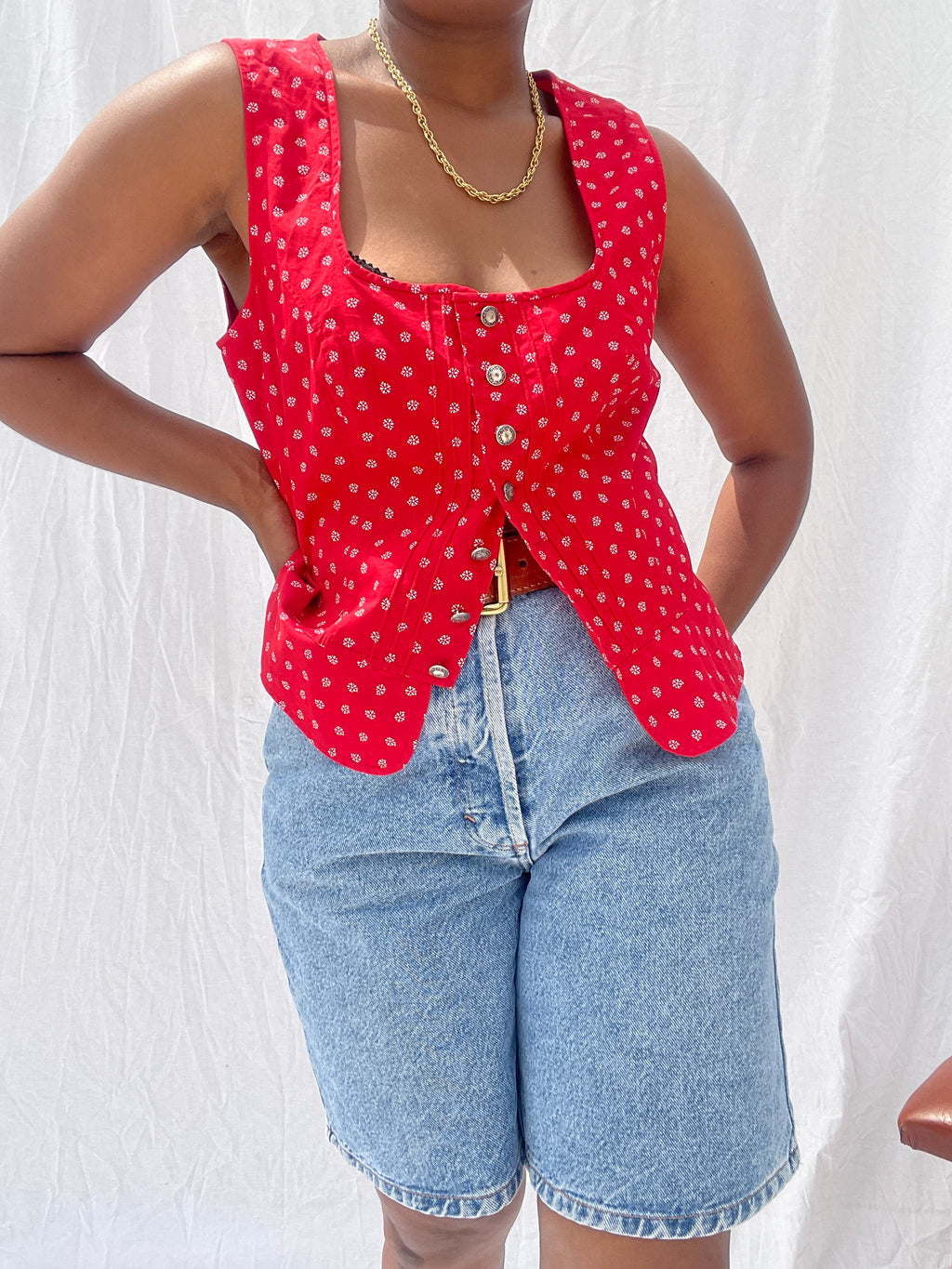 Top vermelho dirndl