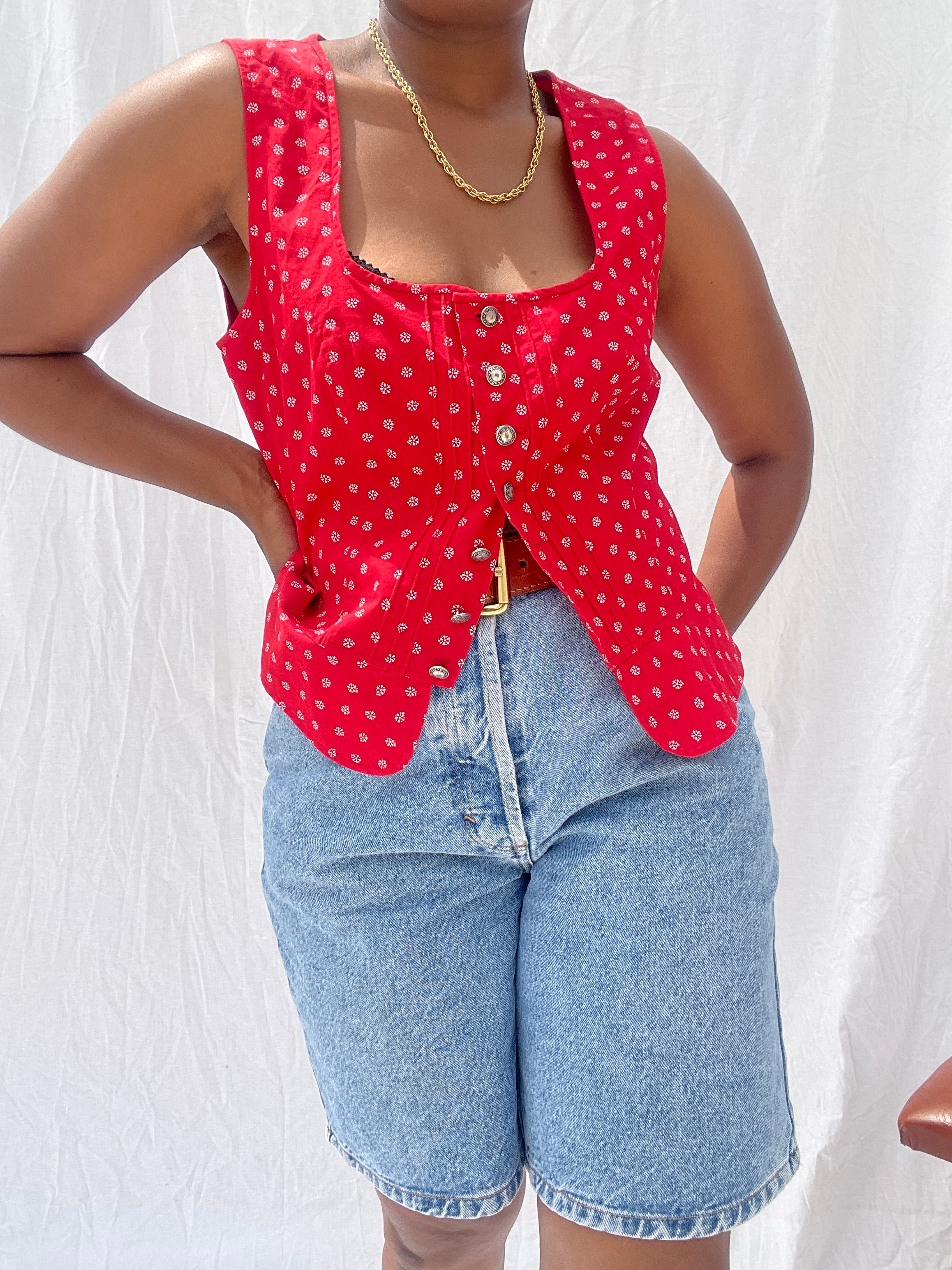 Top vermelho dirndl