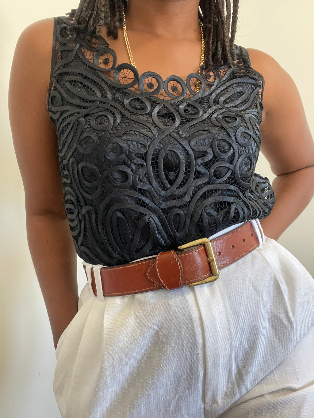 Top vintage feminino preto Firenze