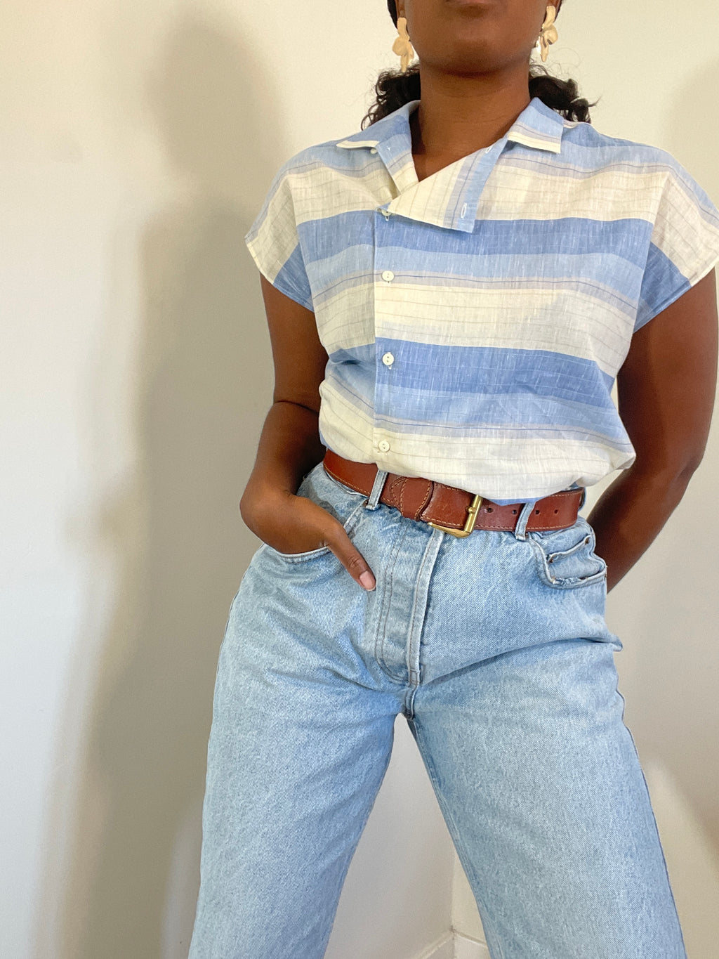 Camisa dos anos 90 às riscas