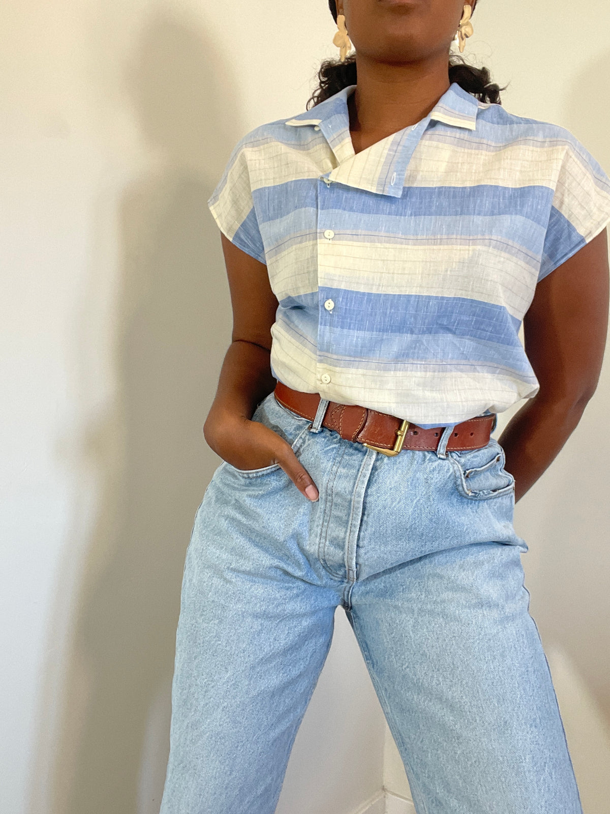 Camisa dos anos 90 às riscas