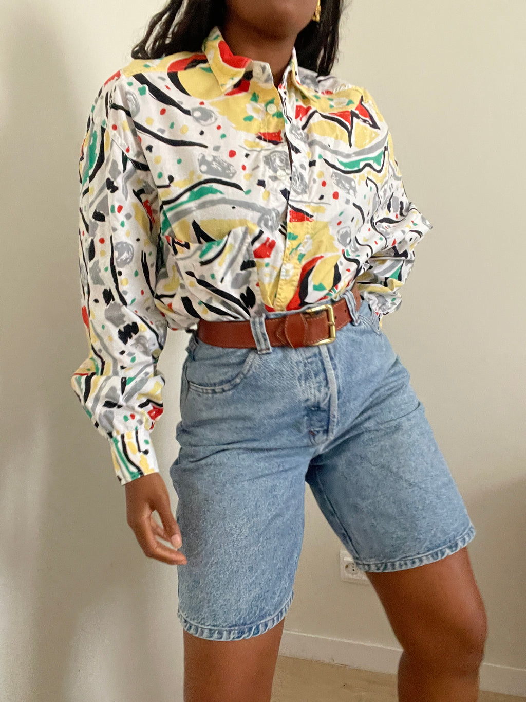 Camisa Oversized Retro Color Block – Estilo Anos 90