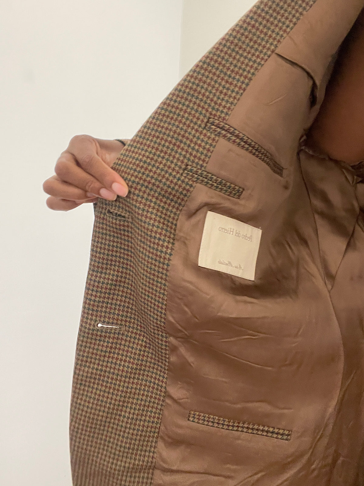 Blazer vintage masculino Emídio Tucci padrão Houndstooth